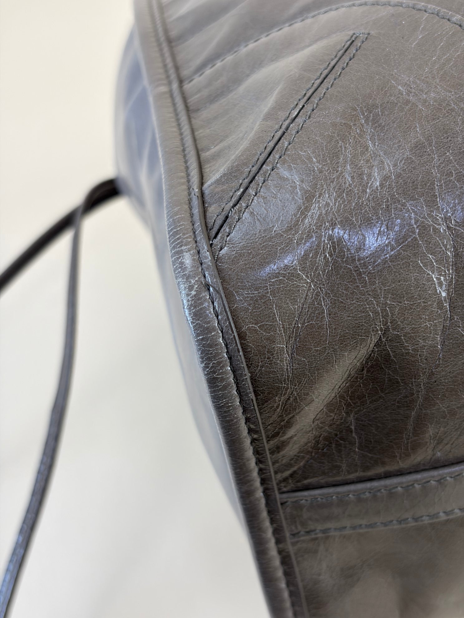 Prada Grey Glossy Bonnie Extra Large Hand Bag with Strap