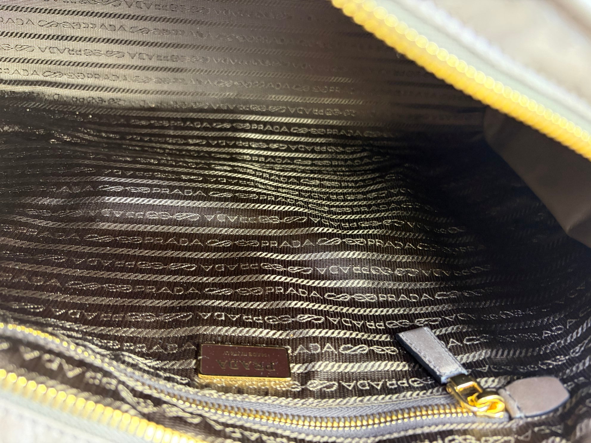 Prada Grey Glossy Bonnie Extra Large Hand Bag with Strap