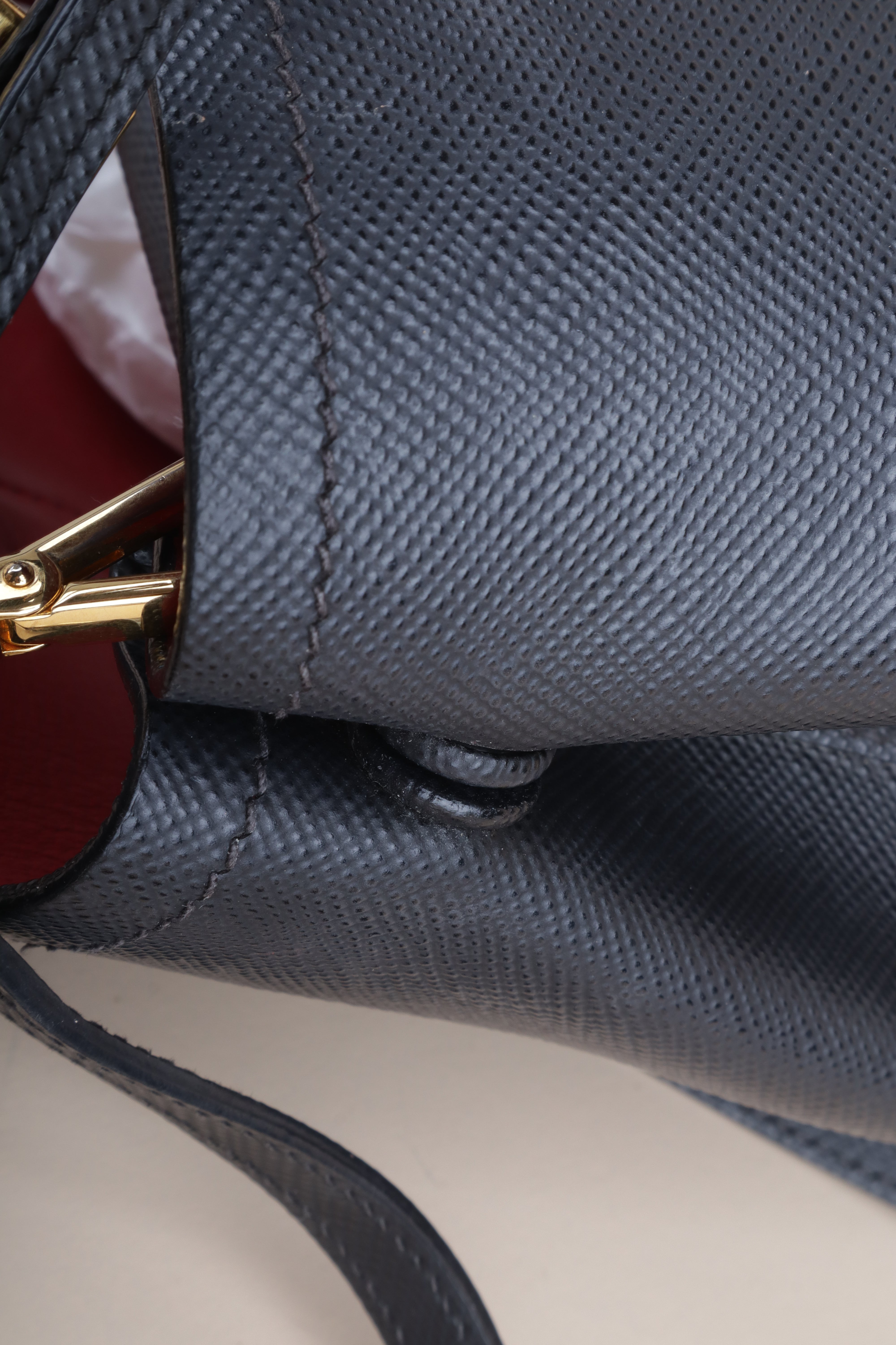 PRADA medium double black tote bag