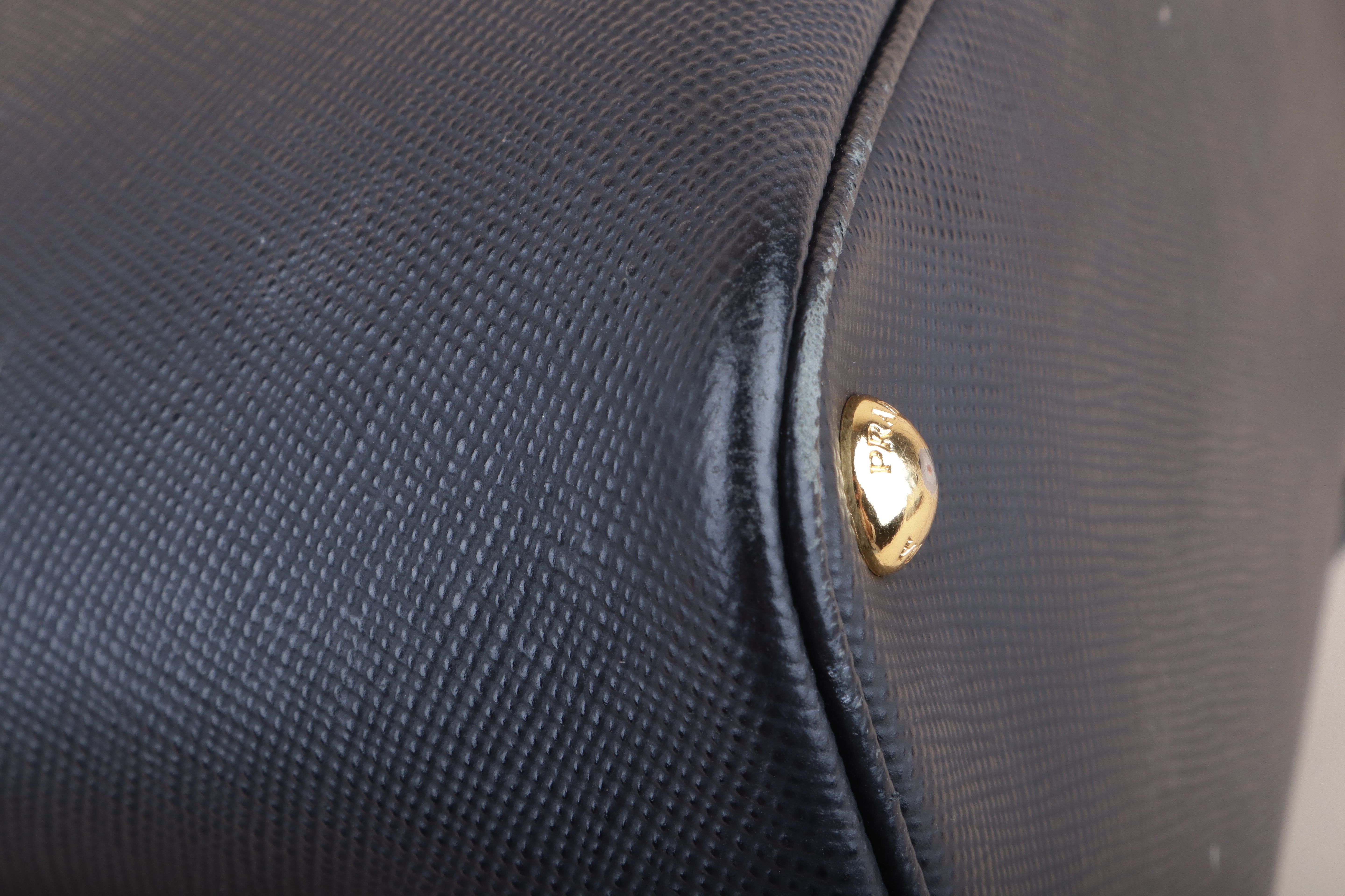 PRADA medium double black tote bag