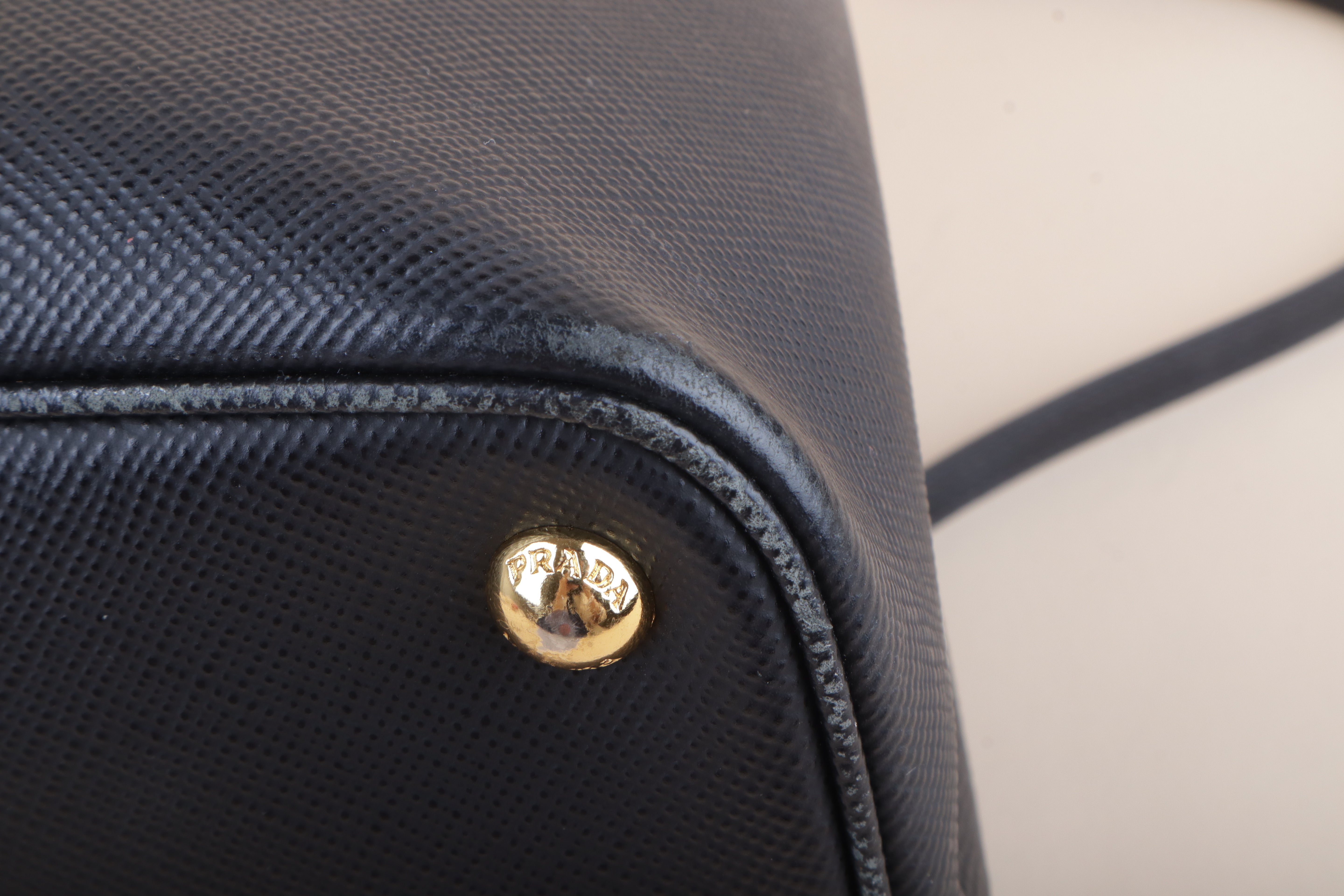 PRADA medium double black tote bag