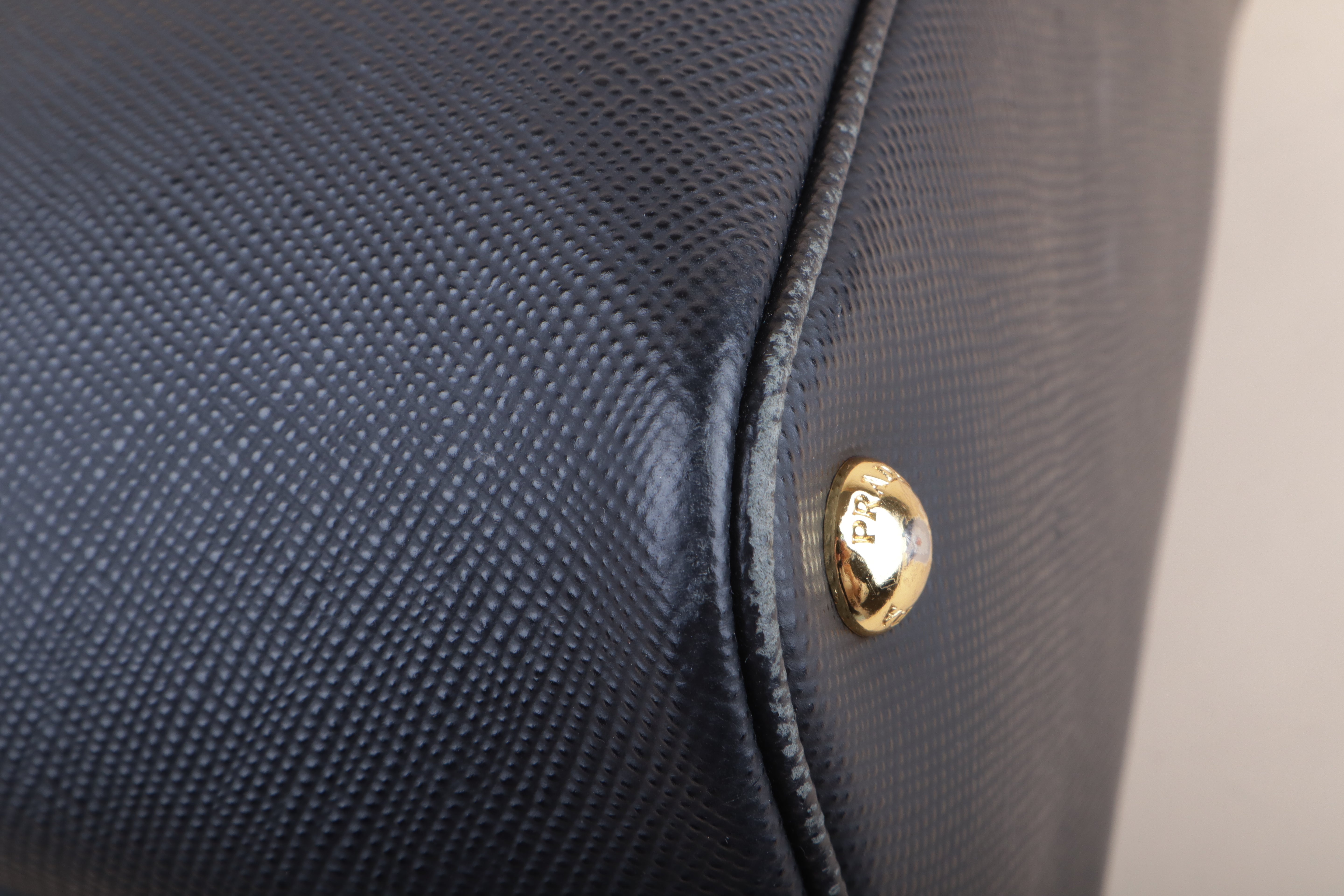 PRADA medium double black tote bag