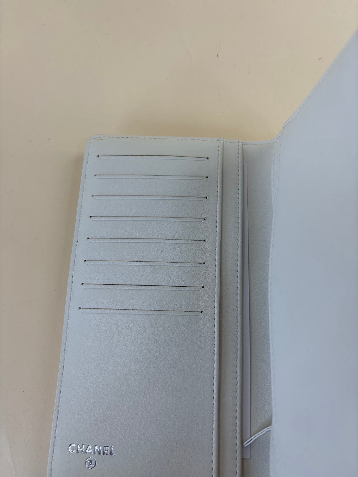 Chanel Ivory White Matelasse New Coco Button Bifold Coated Tweed Wallet