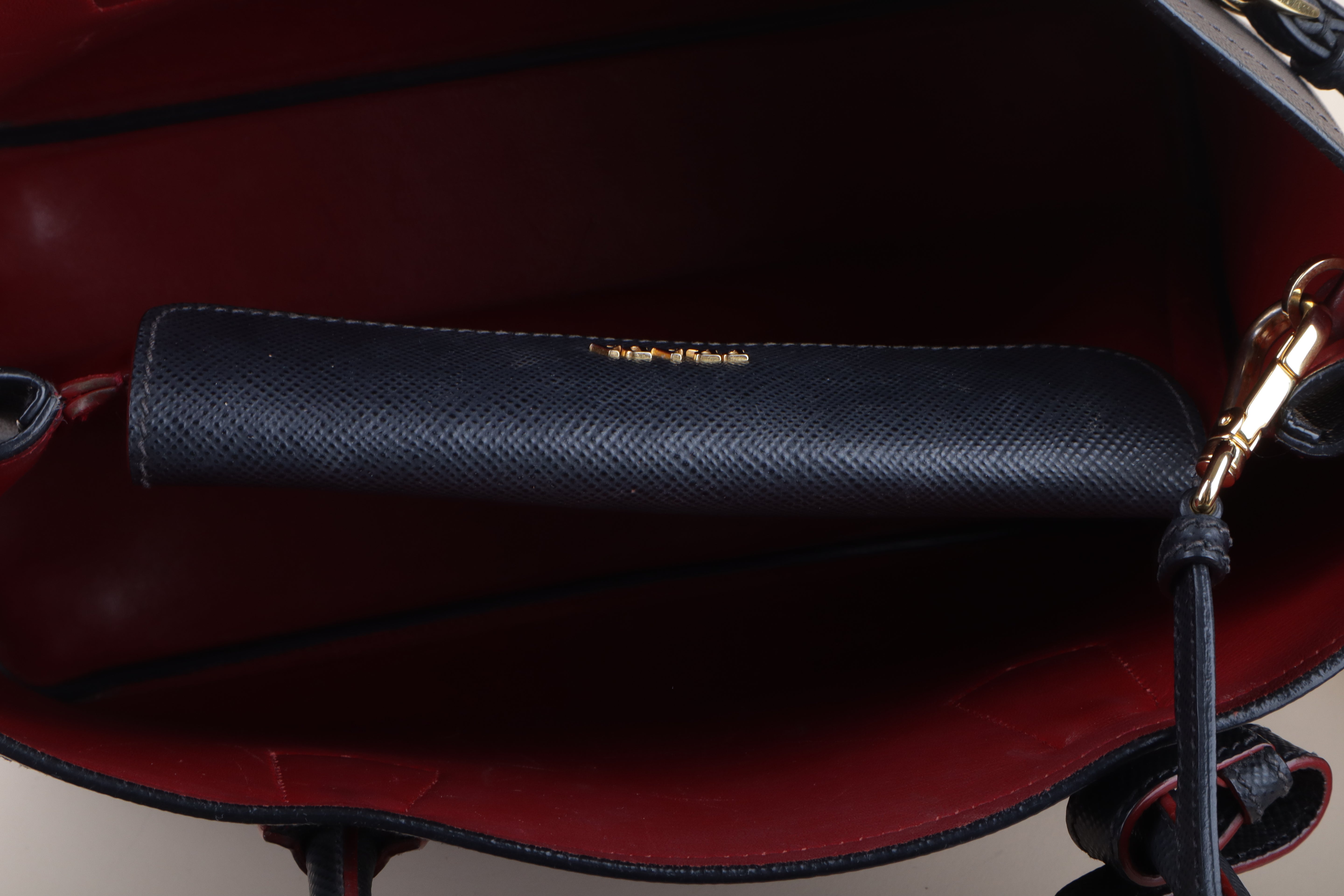 PRADA medium double black tote bag