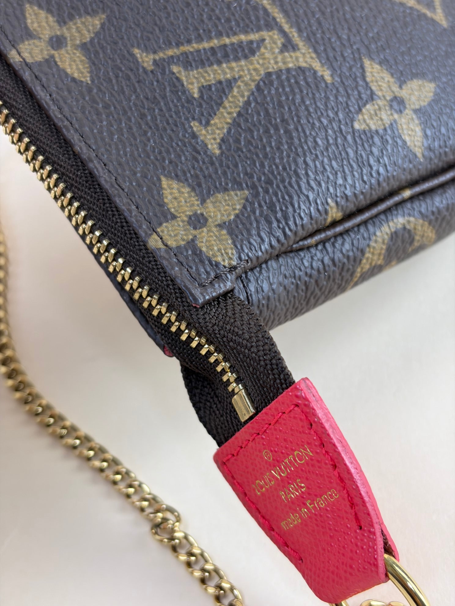 Louis Vuitton Monogram Red 2022 Holiday Christmas Animation Paris Mini Pochette