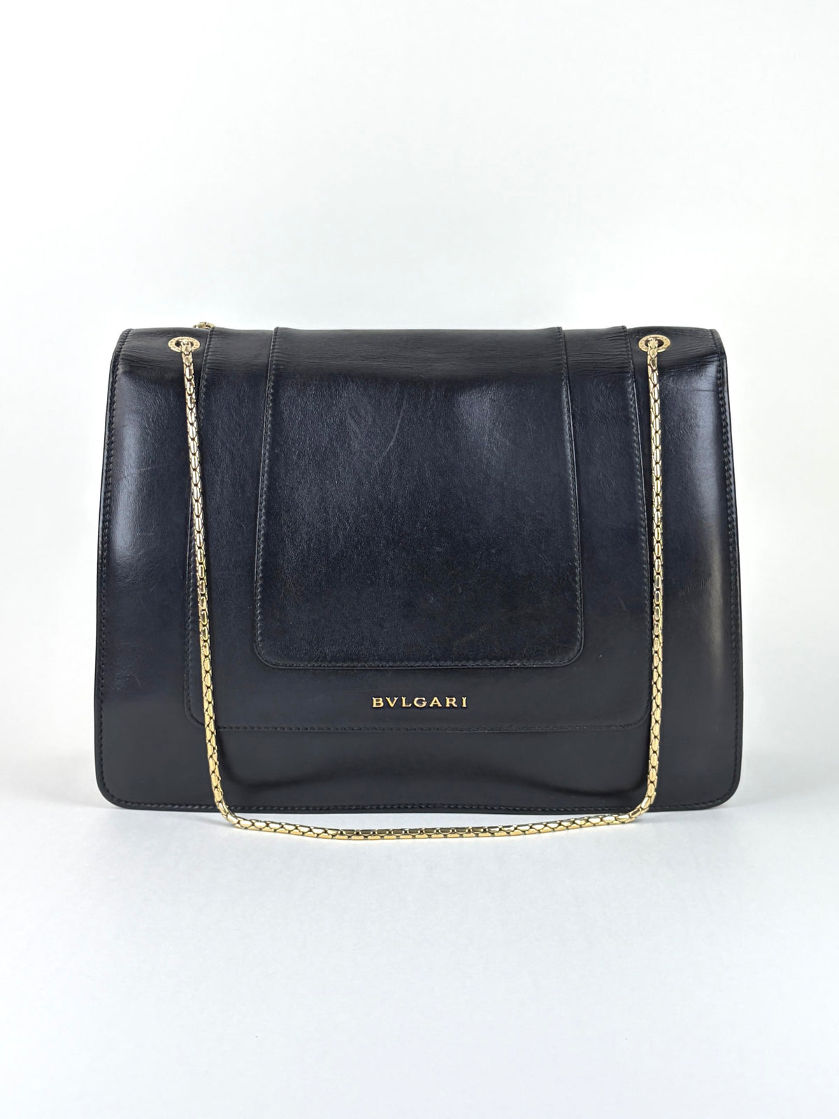 Bvlgari black calfskin Serpenti Forever crossbody