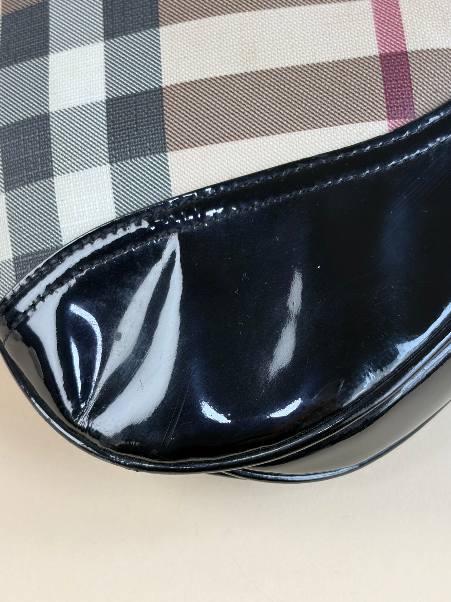 Burberry Black Check Brock Hobo Bag