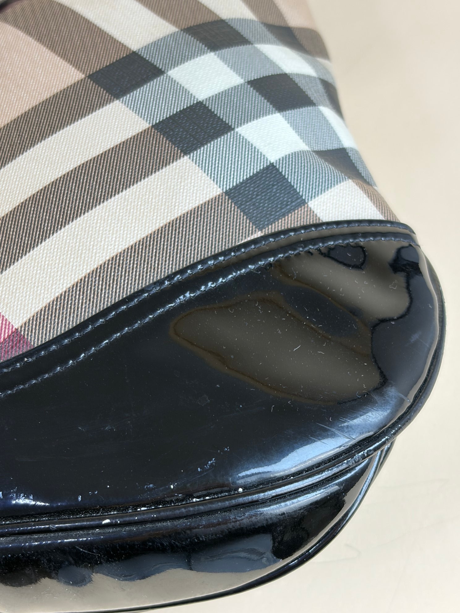 Burberry Black Check Brock Hobo Bag