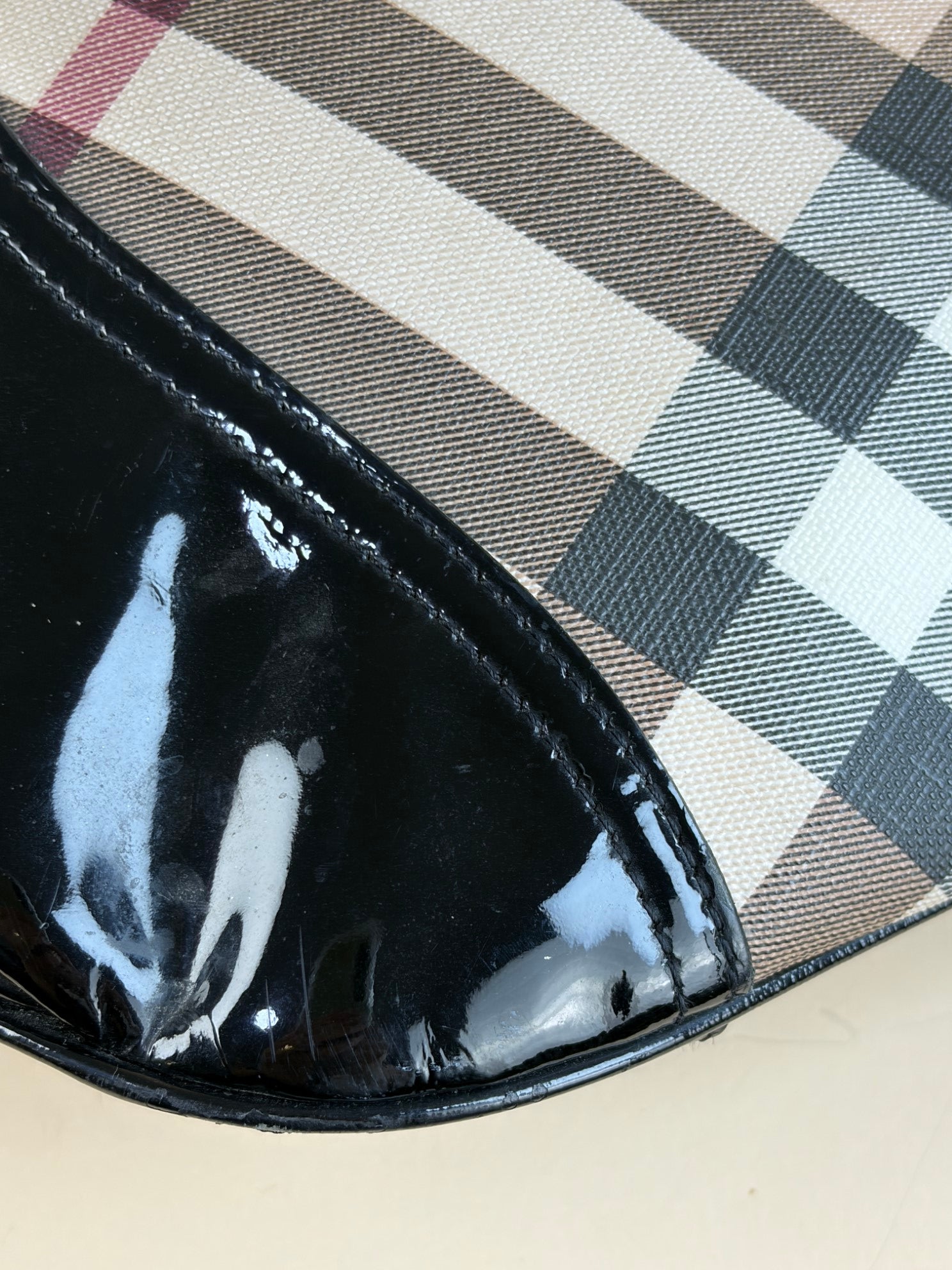 Burberry Black Check Brock Hobo Bag