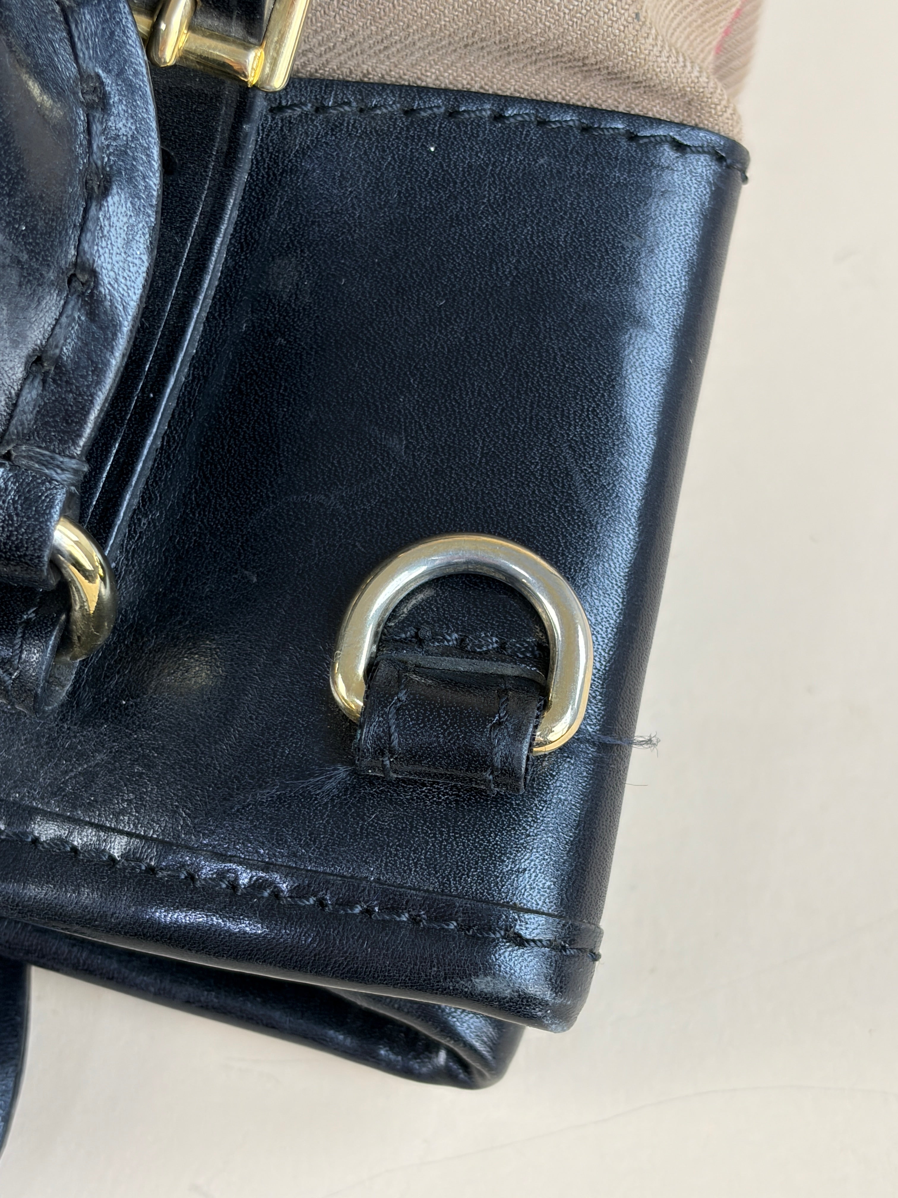 Burberry Black House Check Bridle Tote Bag