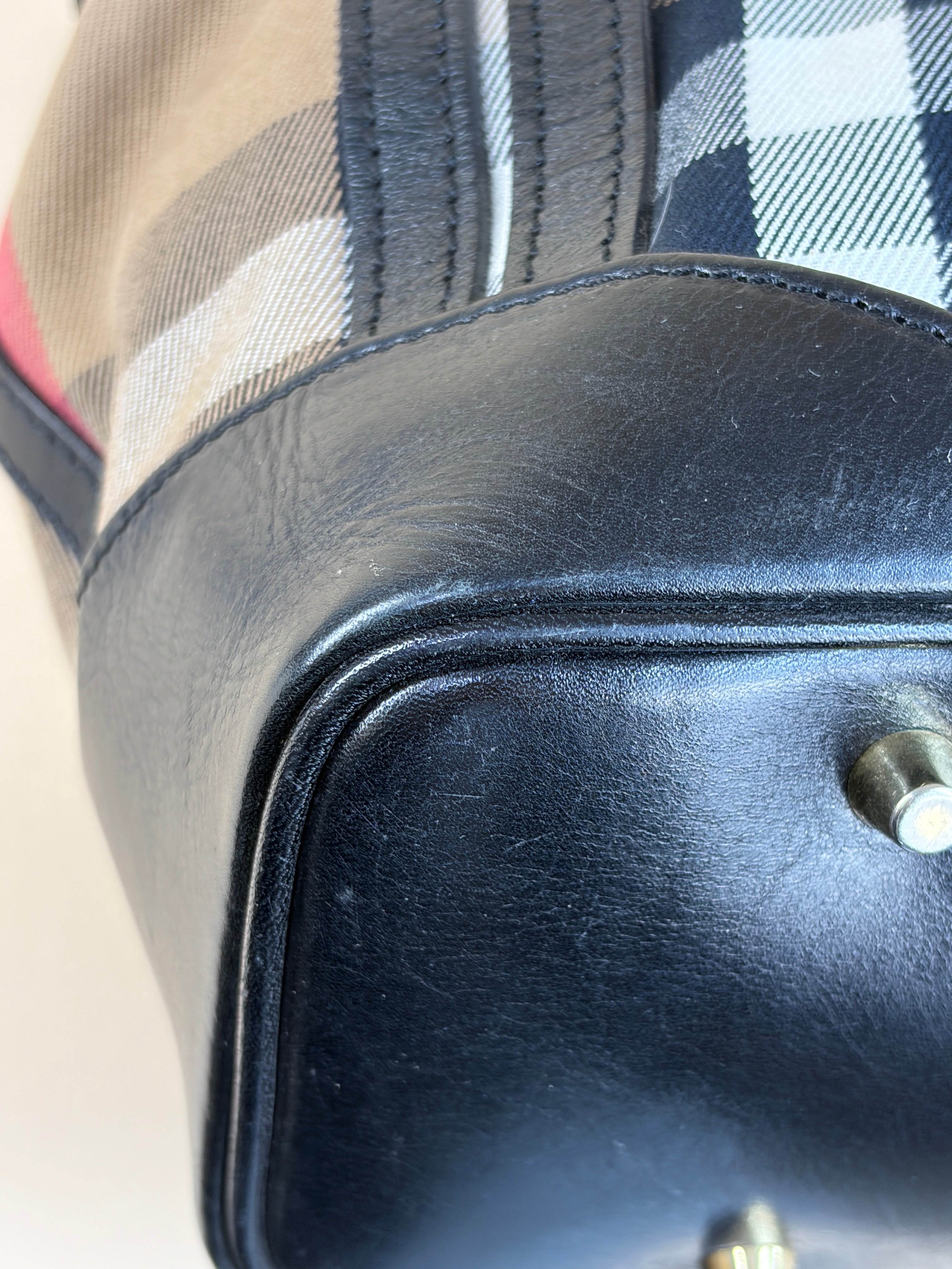 Burberry Black House Check Bridle Tote Bag