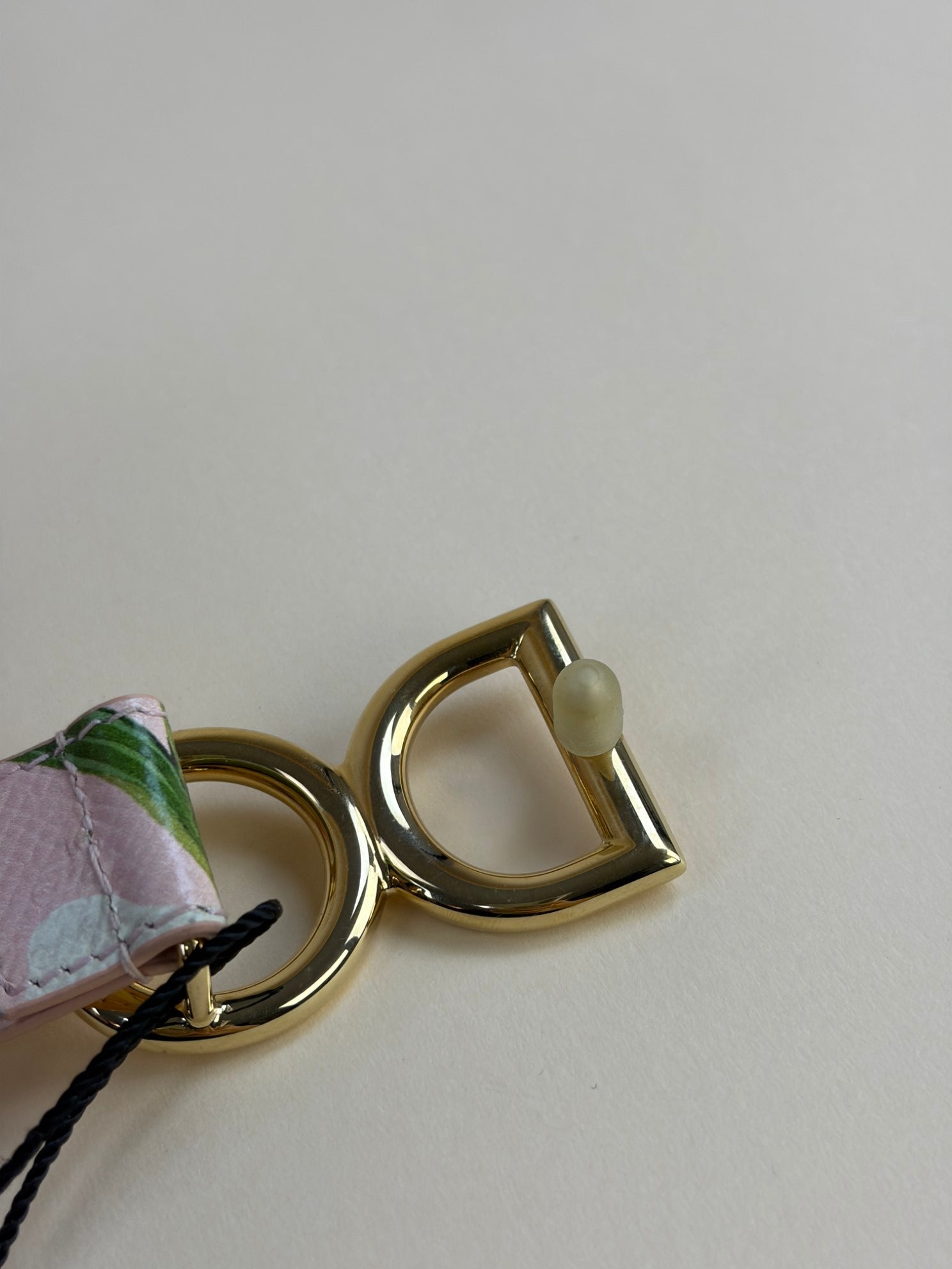 Dolce & Gabbana Pink Lily Print Flower Logo D&G Belt