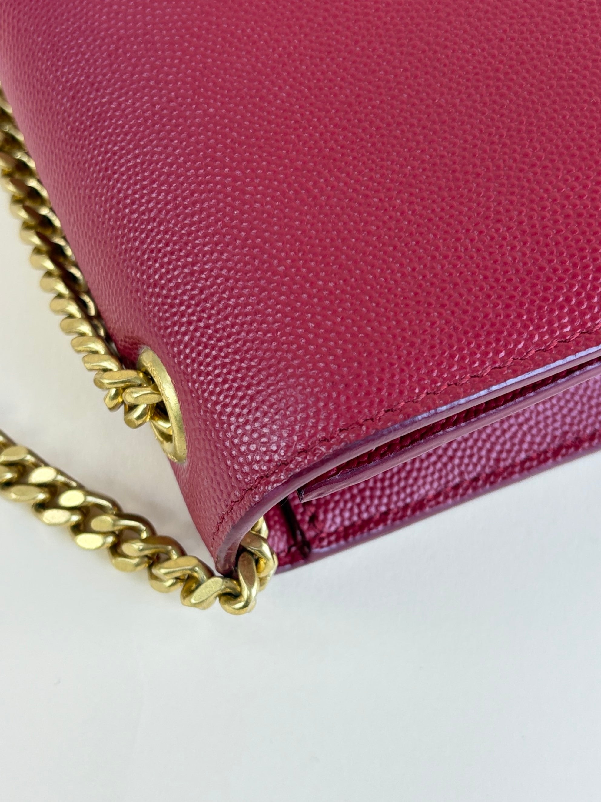 YSL small red Kate cross body gold hardware