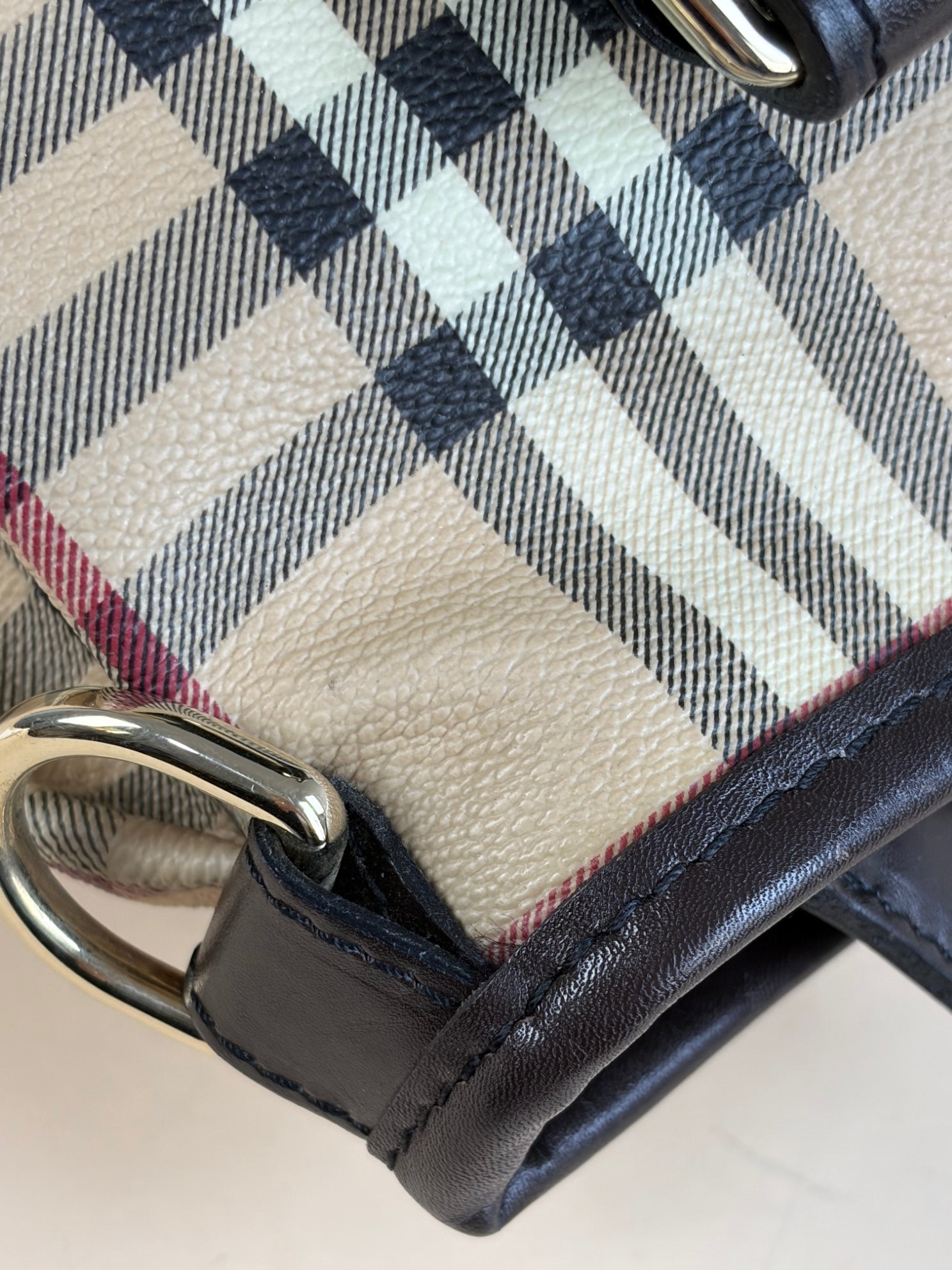 Burberry Bicolor Northfield Haymarket Tote Bag