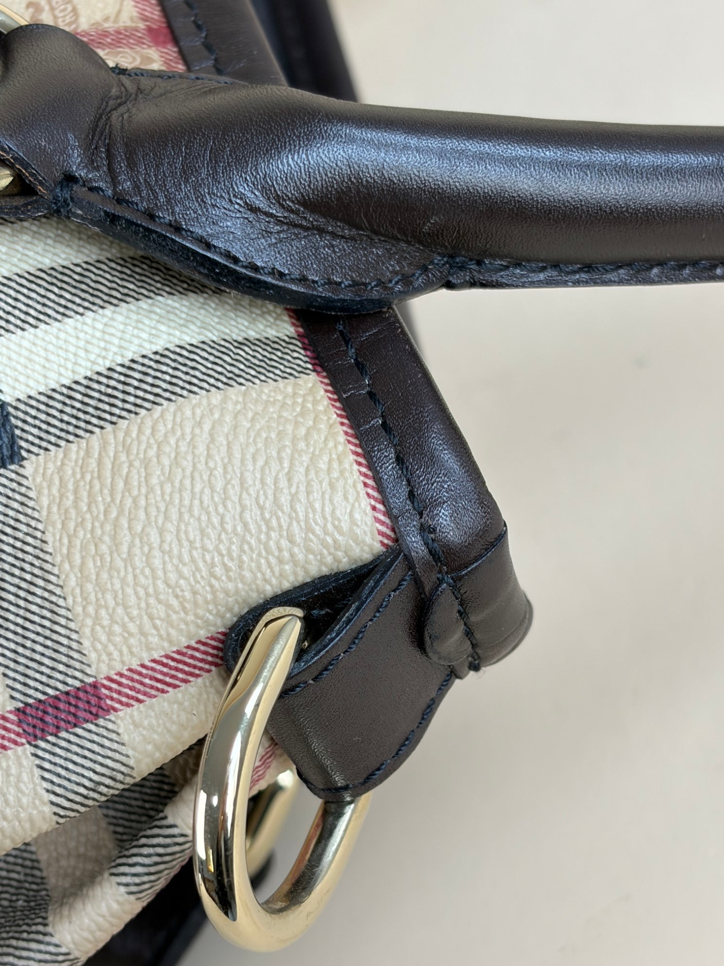 Burberry Bicolor Northfield Haymarket Tote Bag