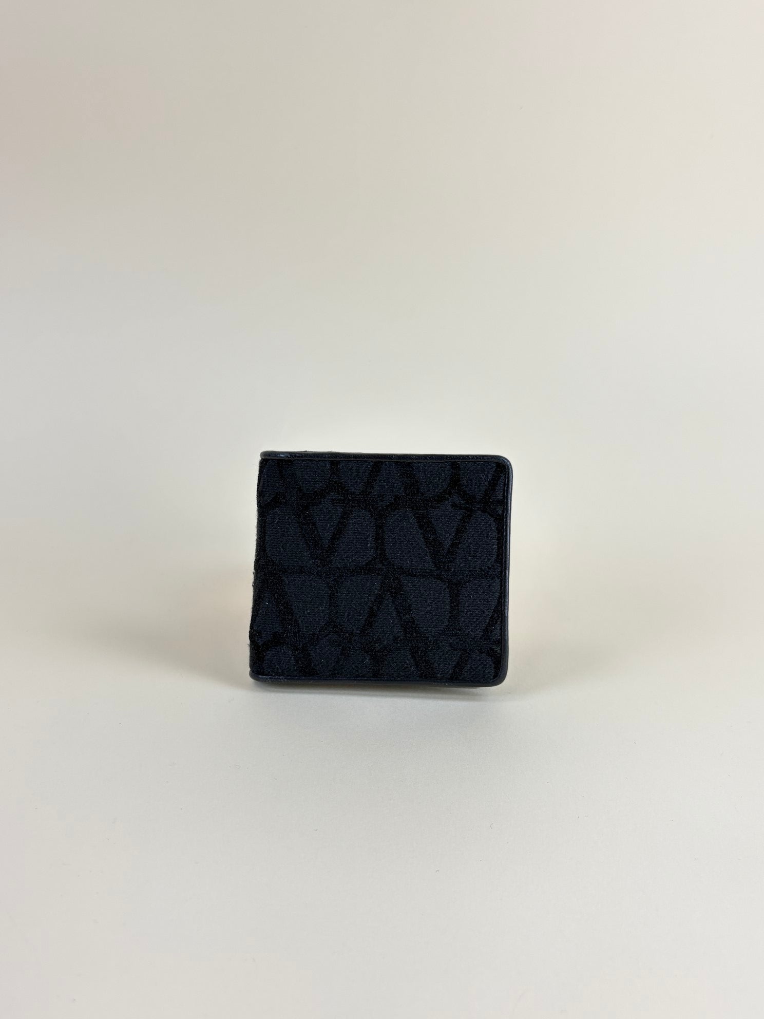 Valentino Black Toile Iconographe Small Wallet