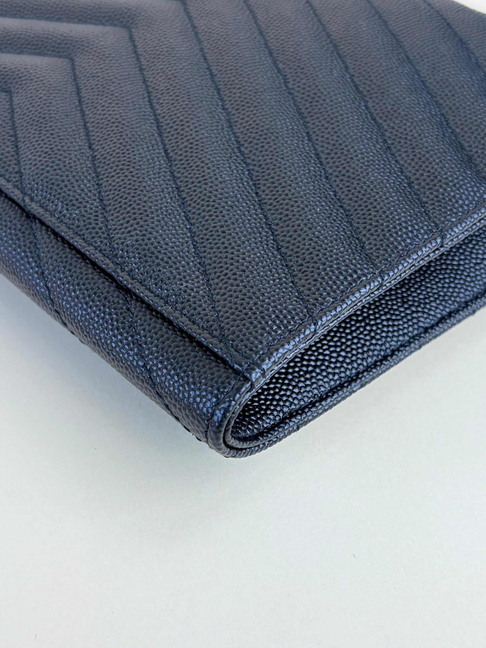ysl black grain de pouch leather Cassandre matelassé flap