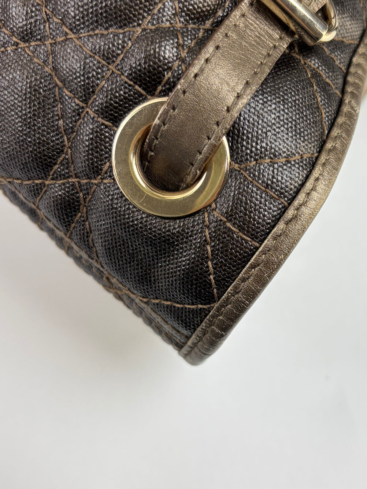 Christian Dior coated canvas  Cannage medium Panarea Shoulder Bag