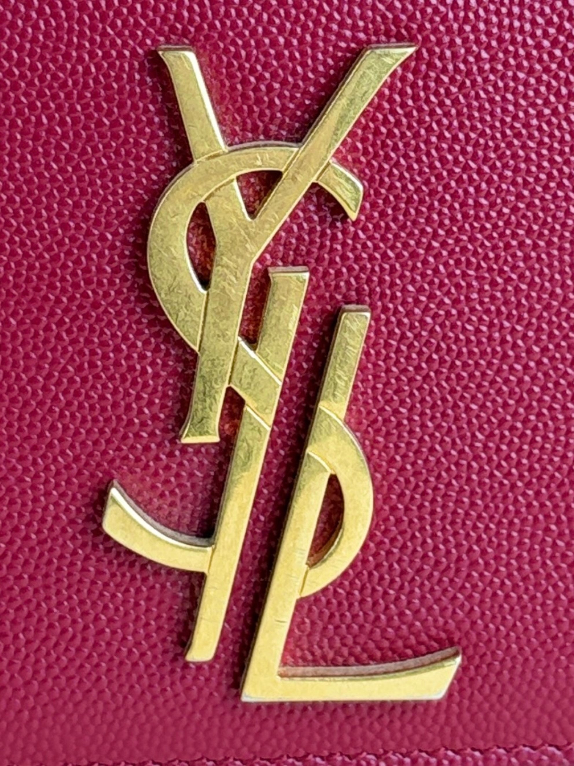 YSL small red Kate cross body gold hardware
