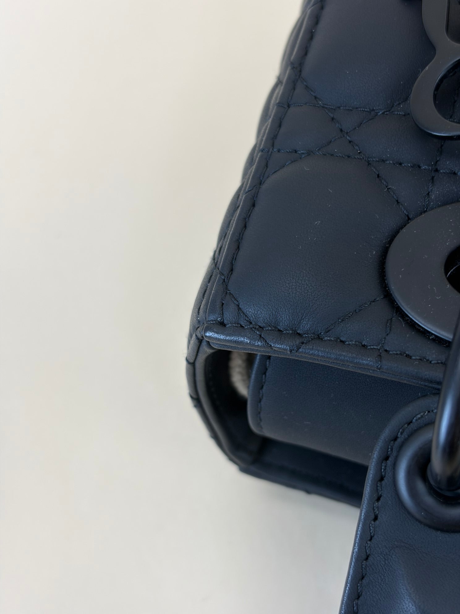 Christian Dior Black Ultramatte Lady Dior Small ABCDIOR bag