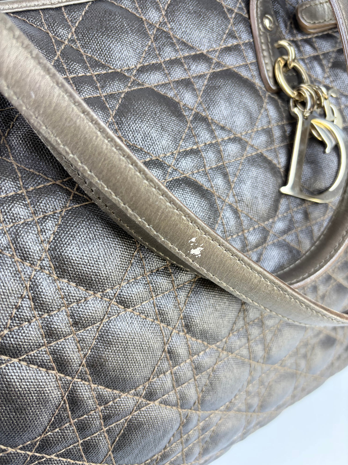 Christian Dior coated canvas  Cannage medium Panarea Shoulder Bag