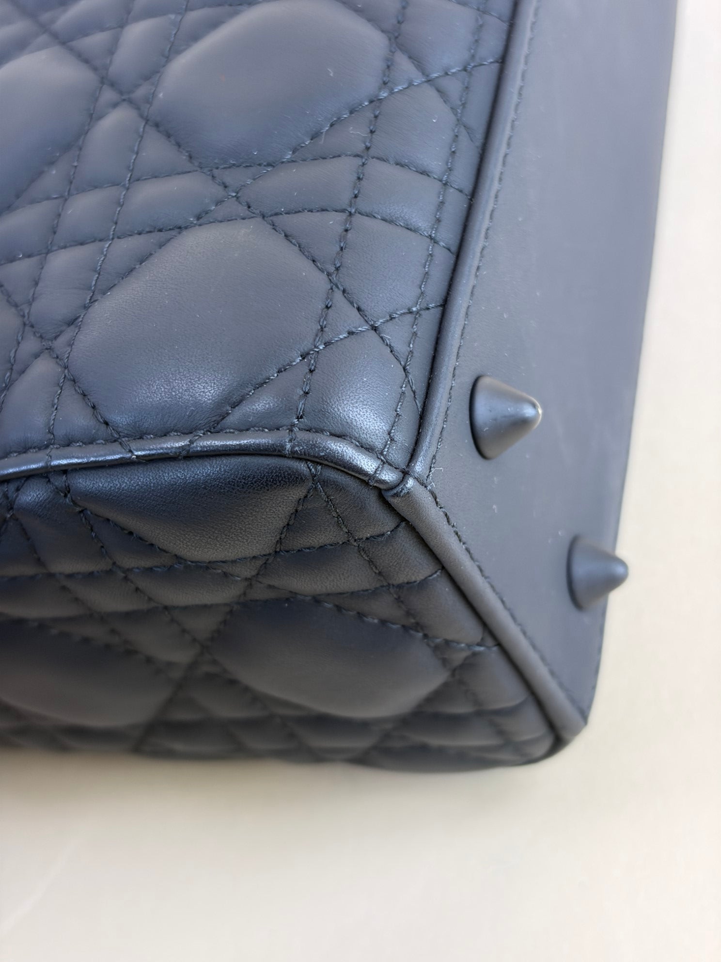 Christian Dior Black Ultramatte Lady Dior Small ABCDIOR bag