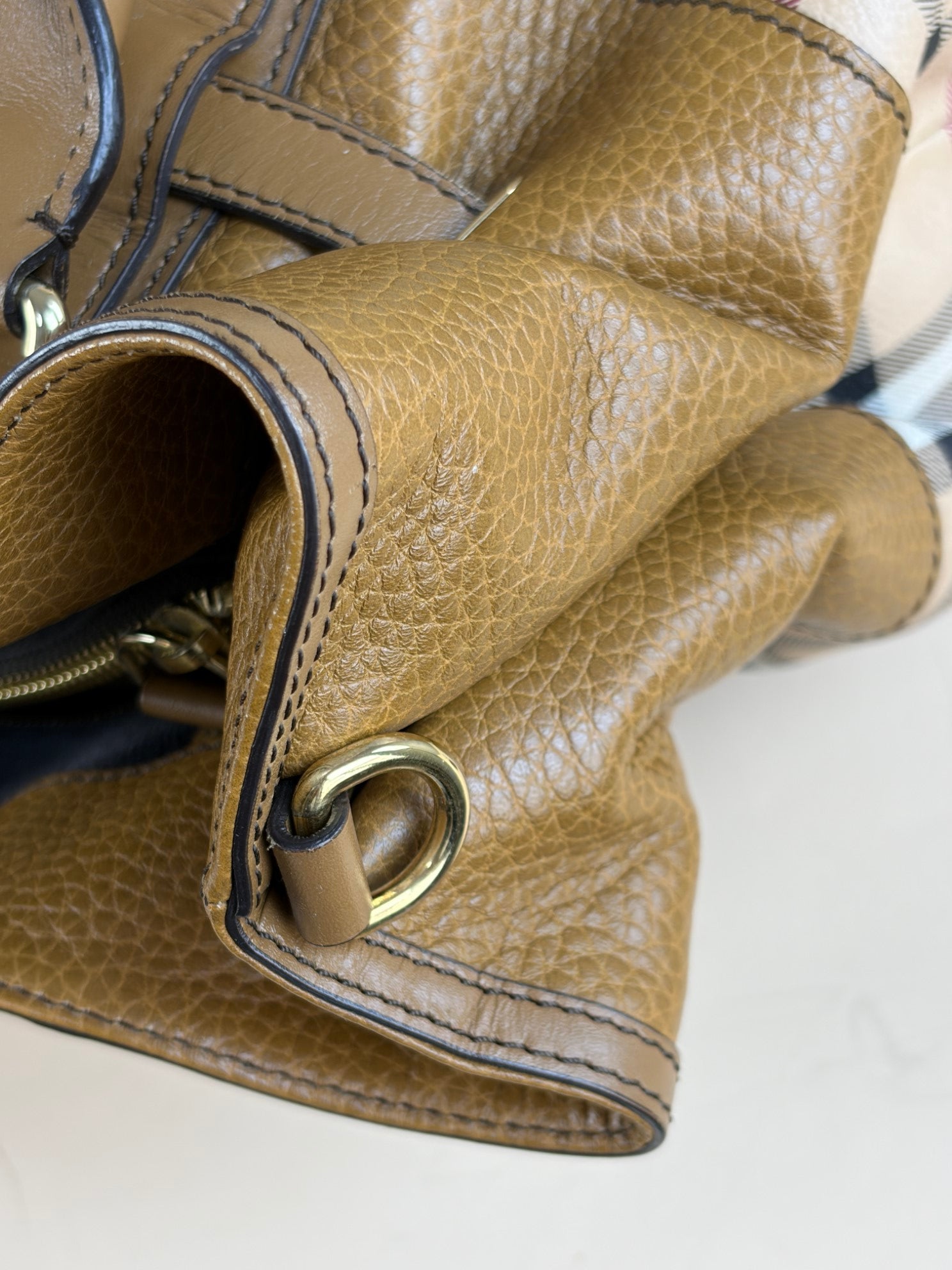 Burberry Beige Golderton Haymarket Tote Bag