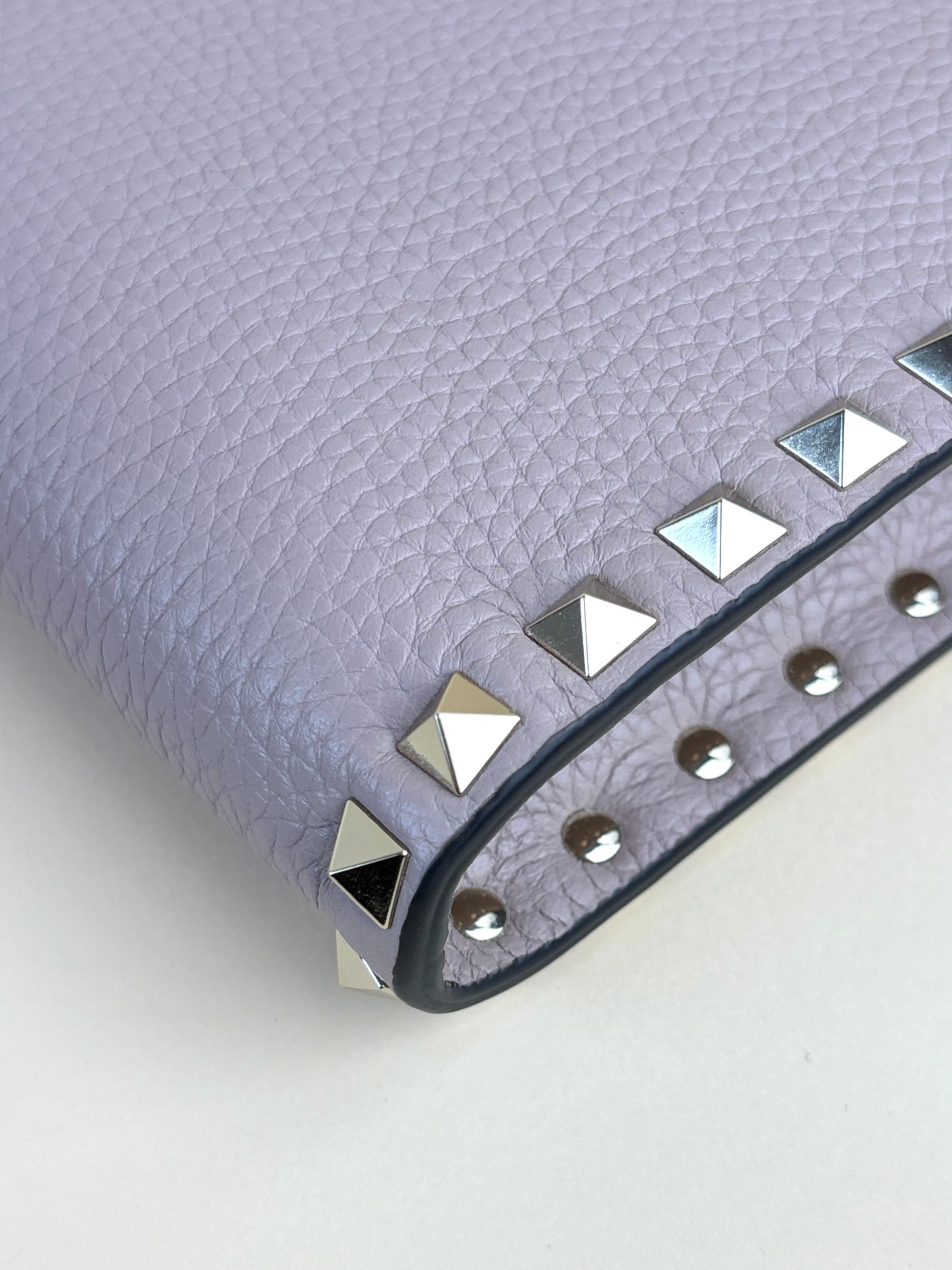 Valentino euro nude pebbled Rock stud Zipped pouch