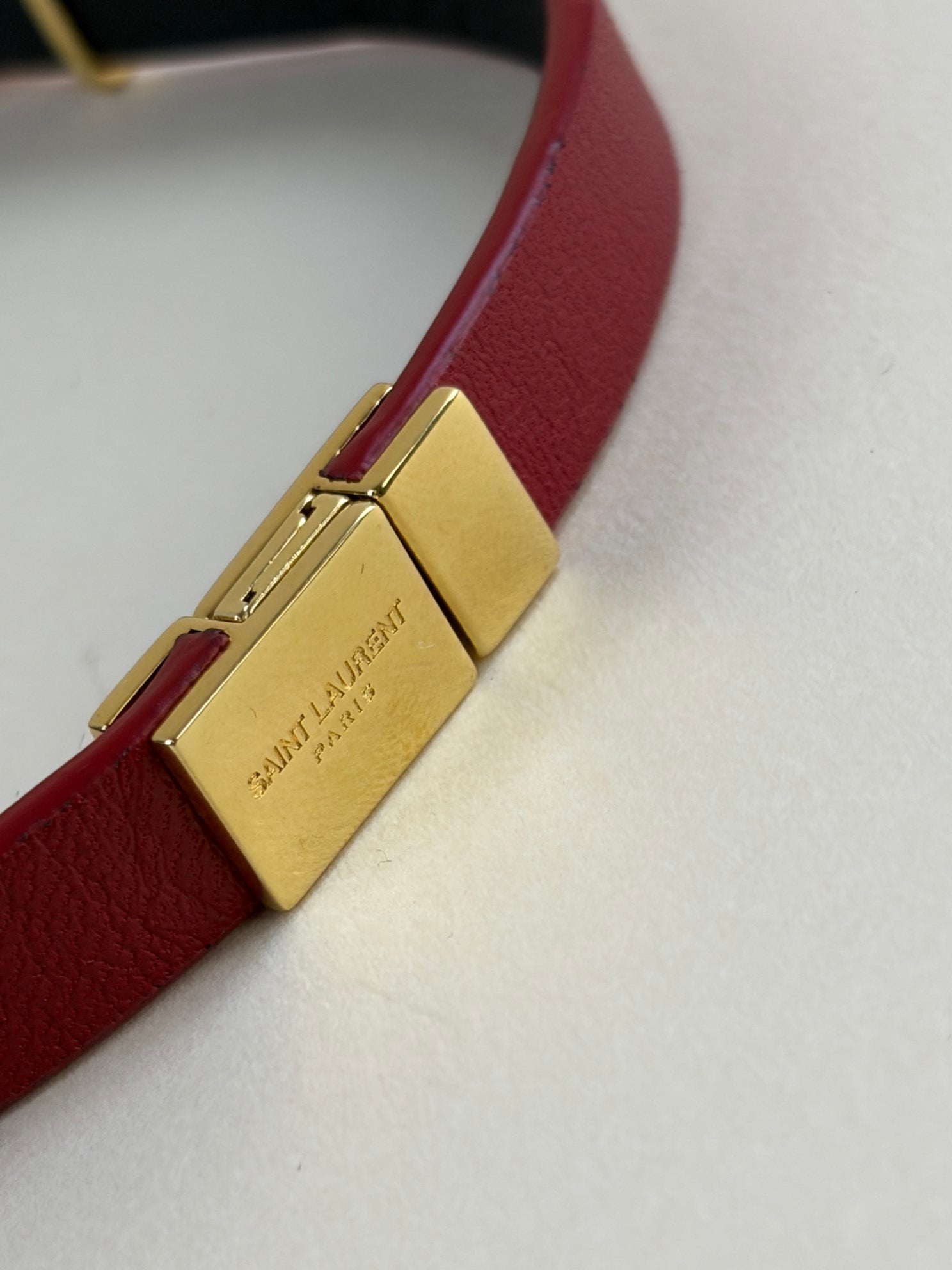 YSL Red Opyum Double Wrap Bracelet w/ Charm