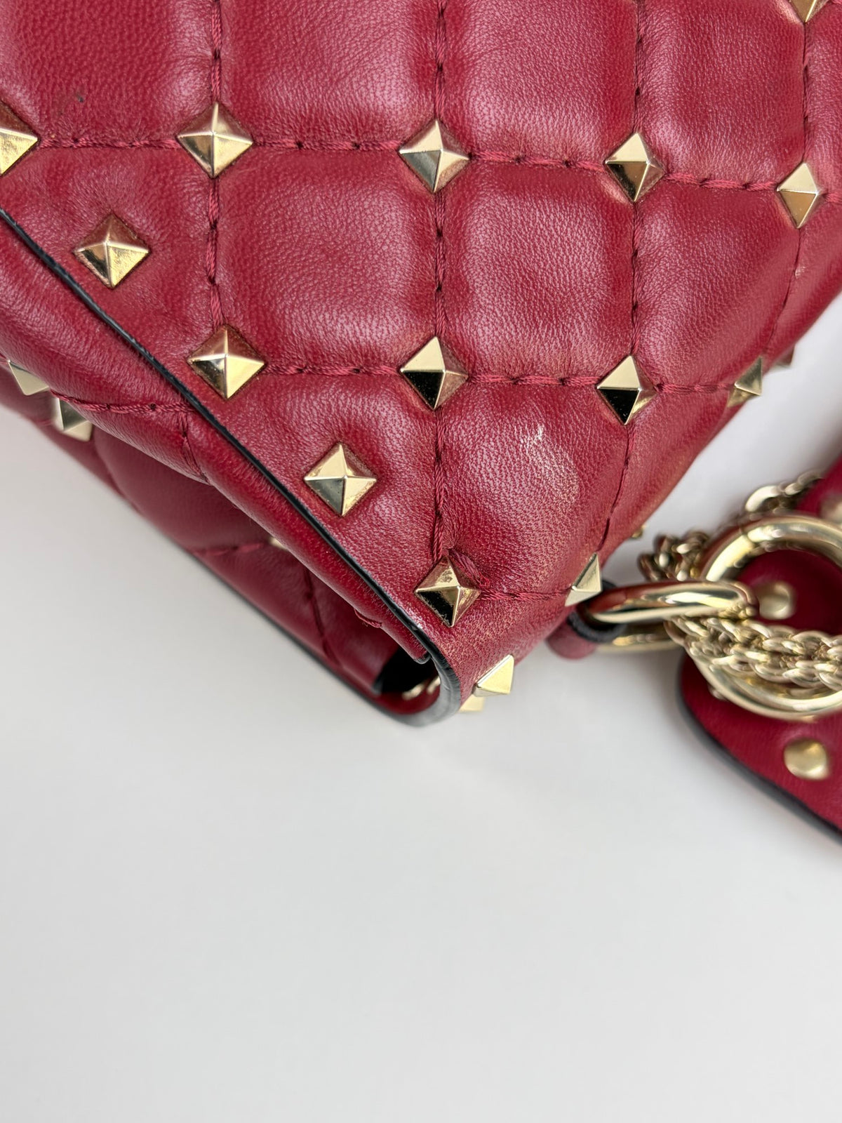 Valentino spike red small rock stud spike
