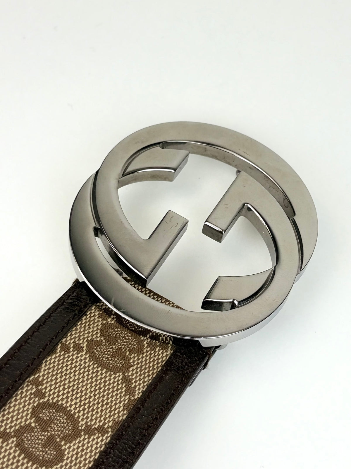 Gucci gg beige and brown Leather interlocking