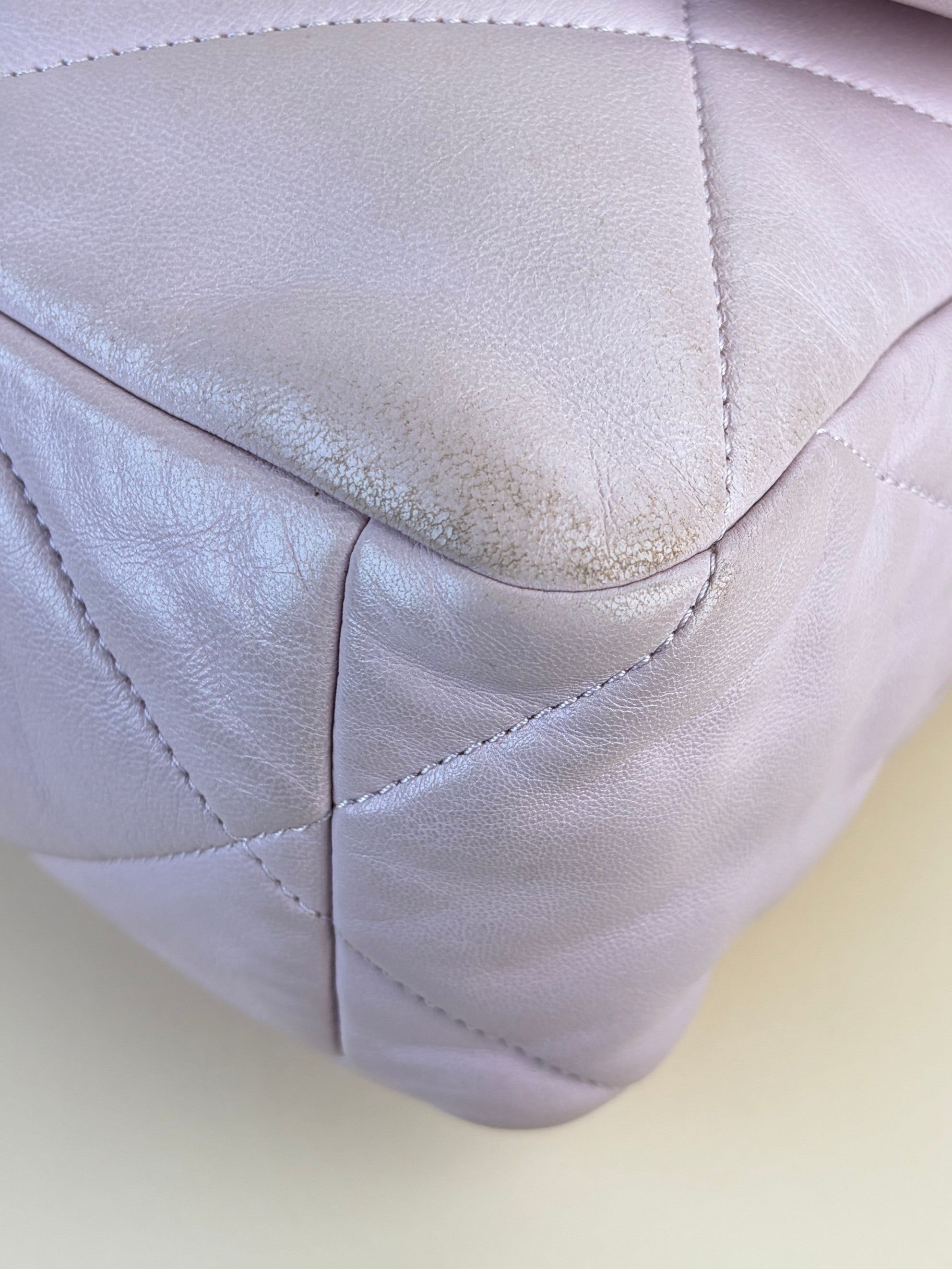 Chanel light pink lambskin quilted large Chanel 19 wallet on chain gold