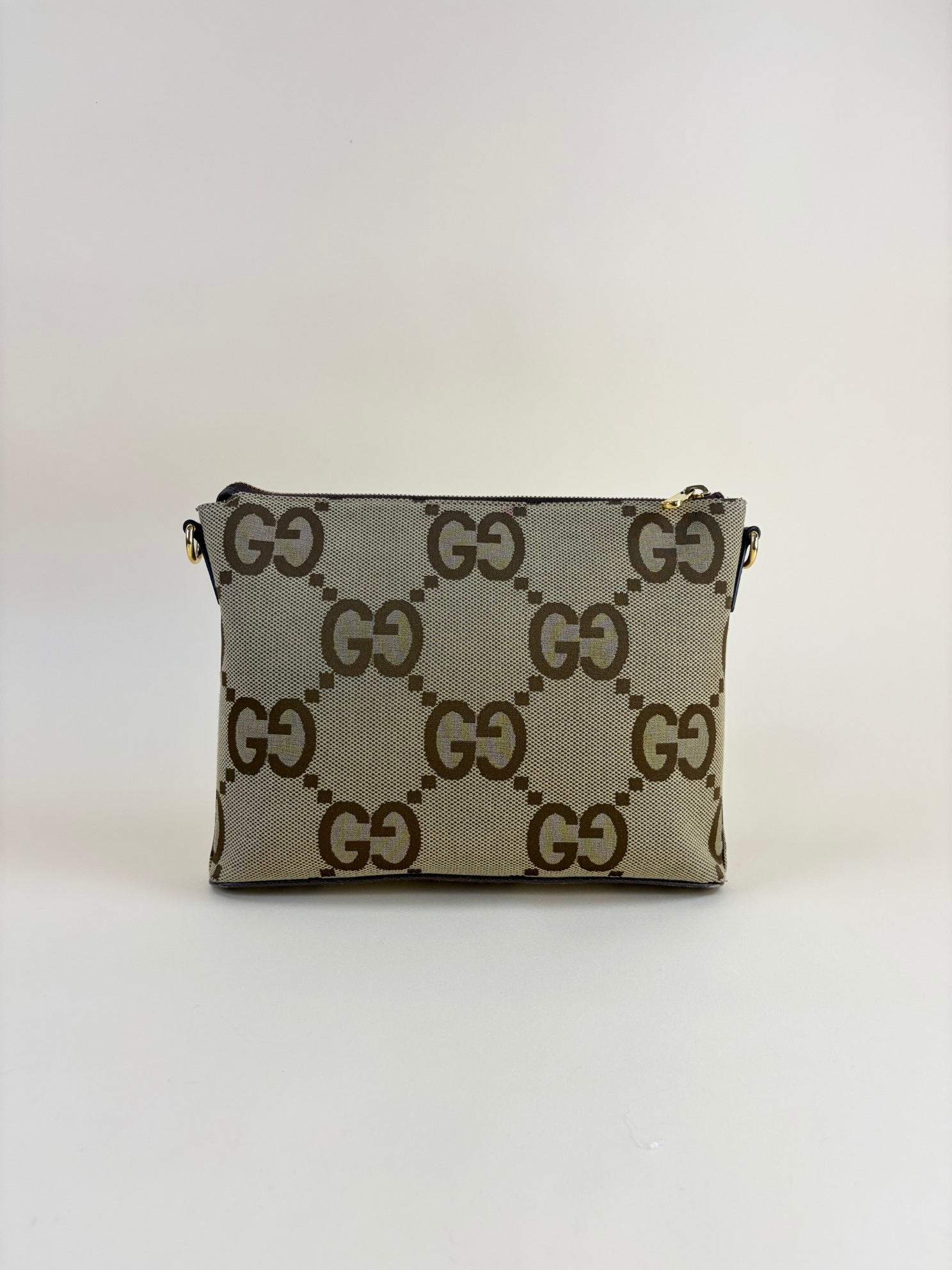 Gucci Brown GG Jumbo Wristlet Messenger Bag
