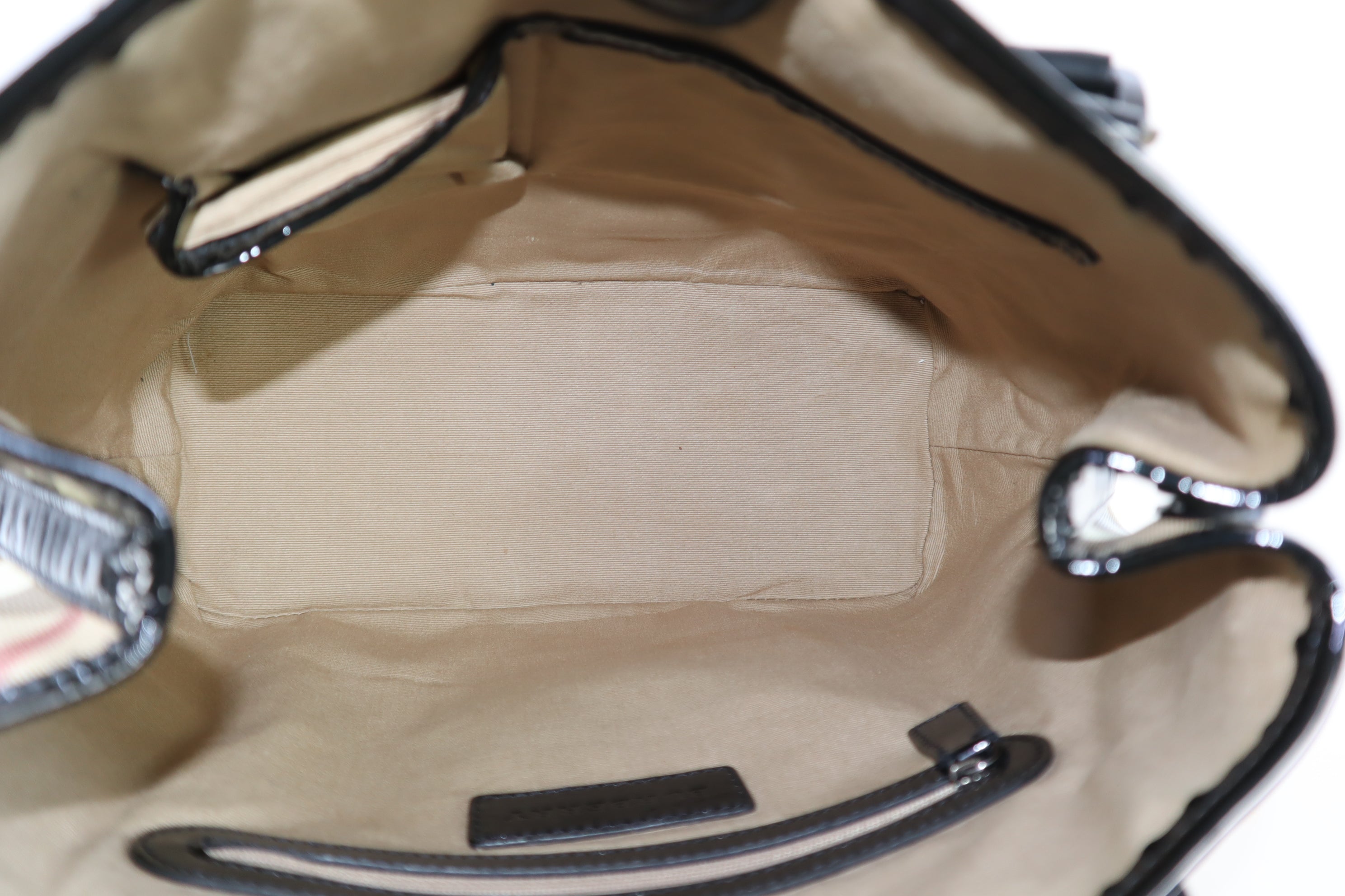 Burberry Black Nova Check Vernis Shoulder Bag