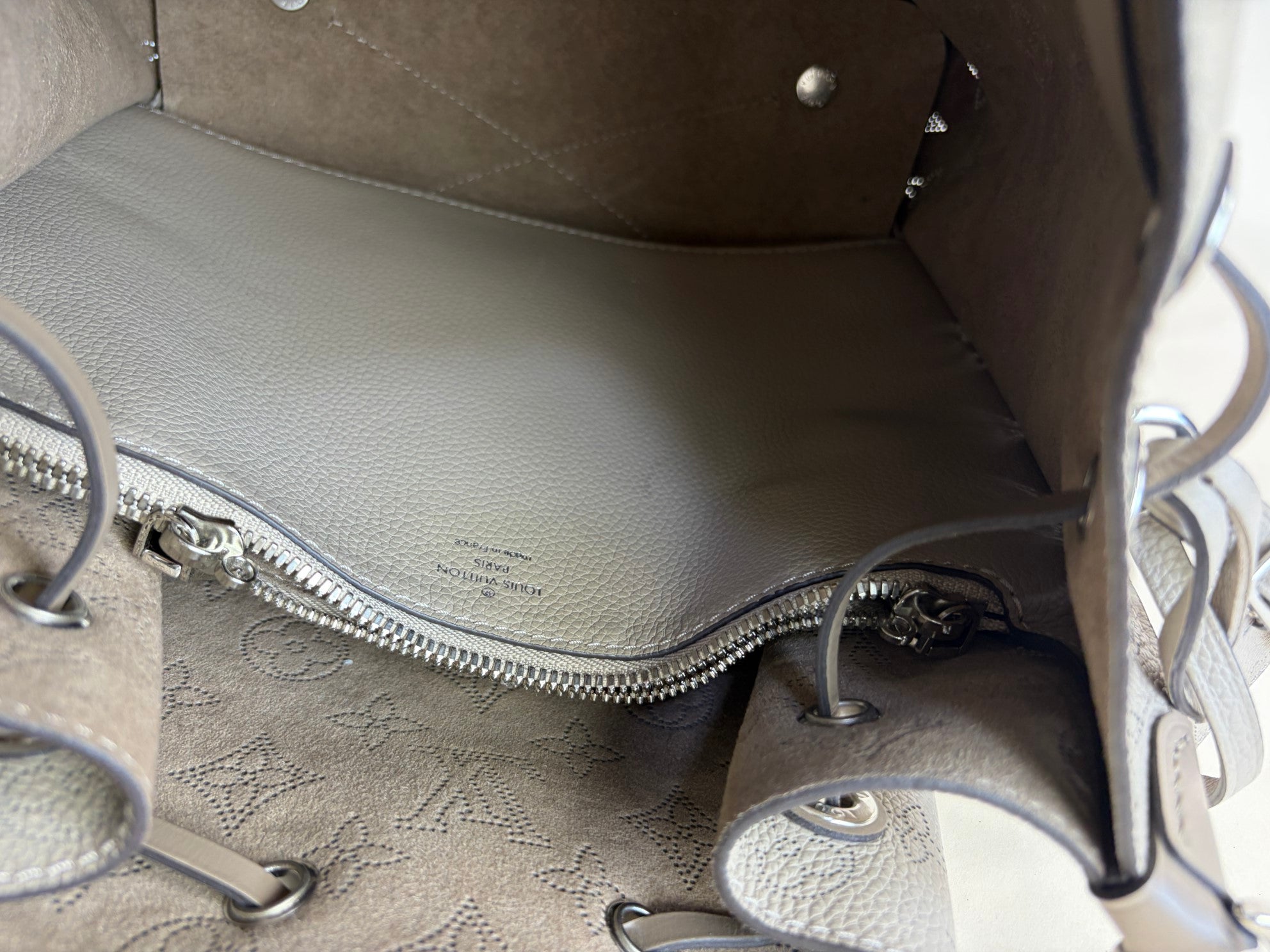 Louis Vuitton monogram Mahina calf leather maria bucket bag