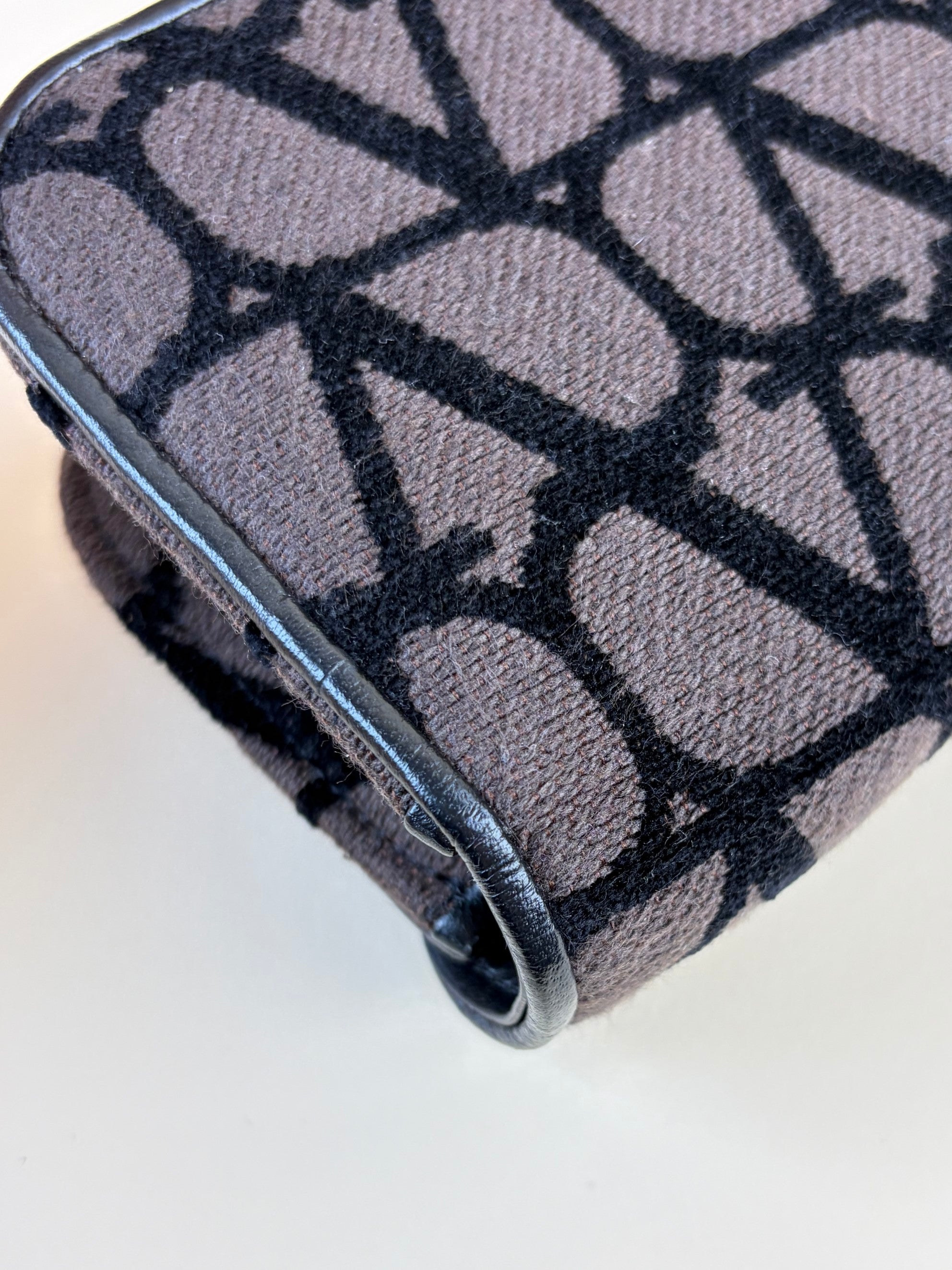 Valentino gravani vlogo Toile Iconographer black/brown canvas and leather