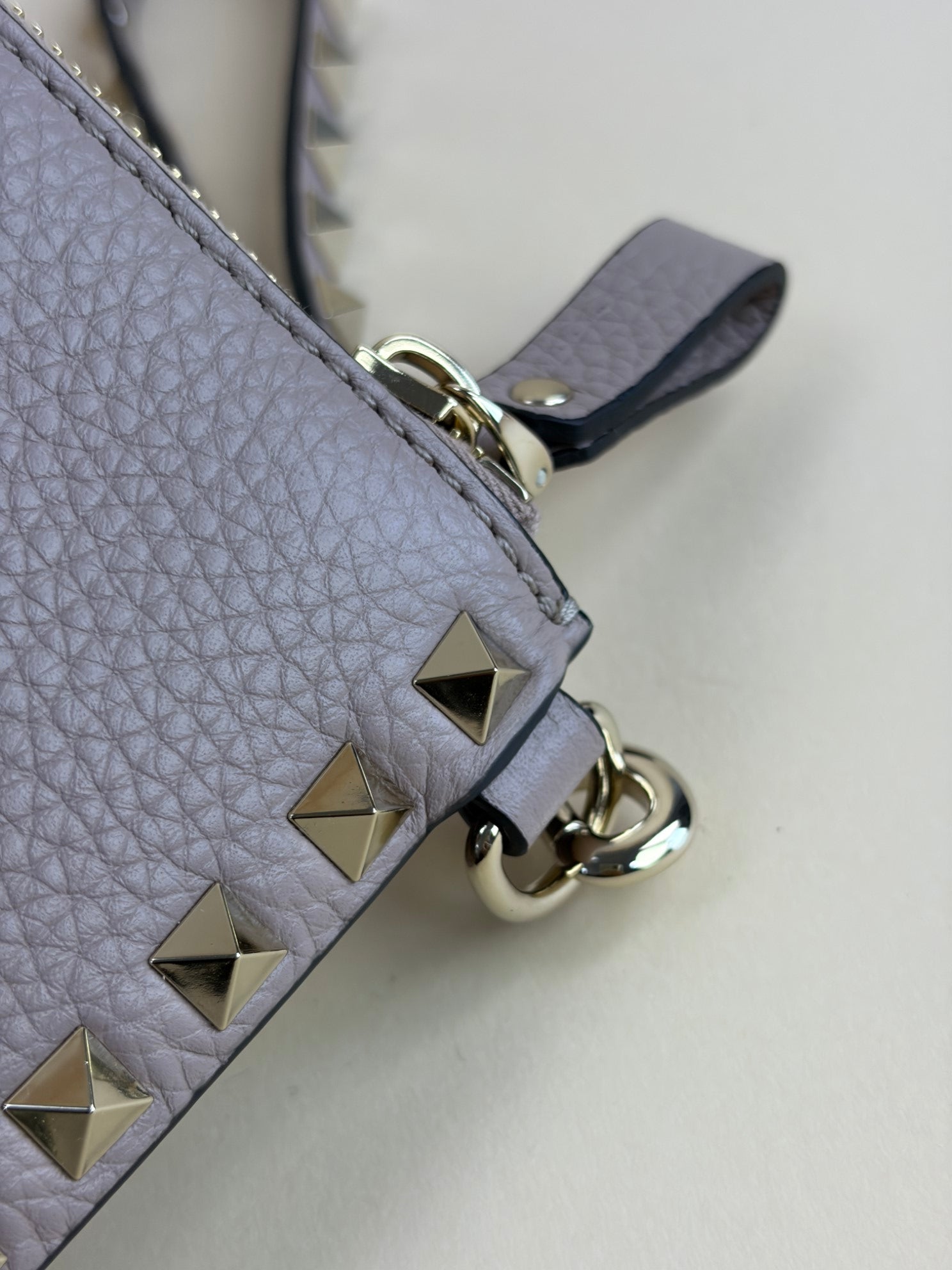 Valentino euro pebbled calfskin medium rock stud flap pouch