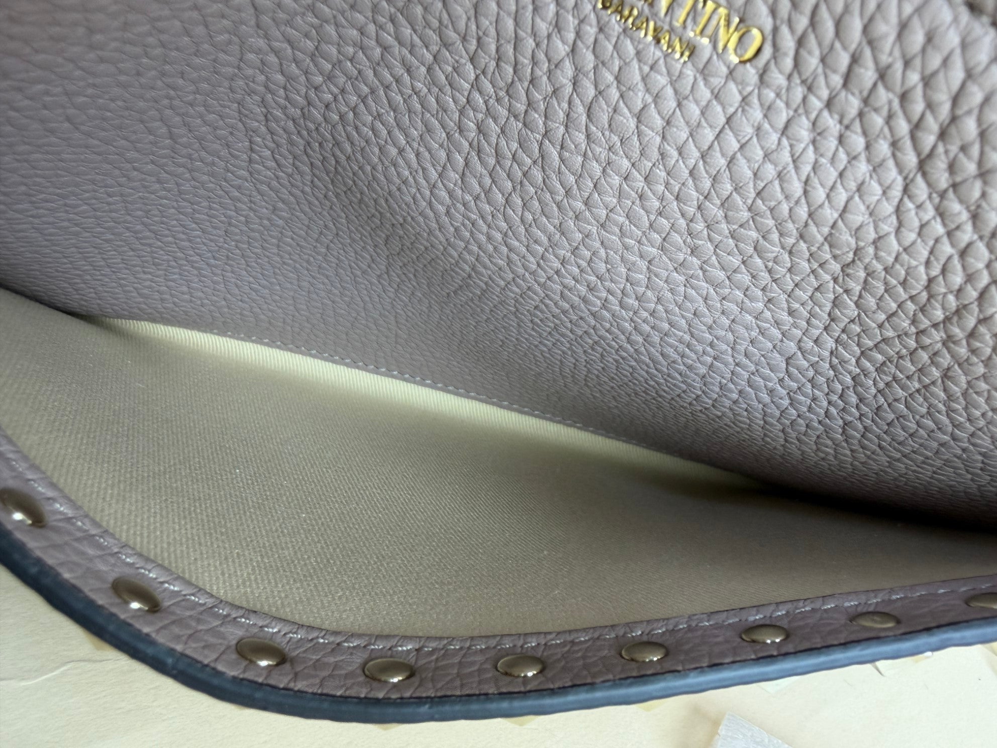 Valentino euro pebbled calfskin medium rock stud flap pouch