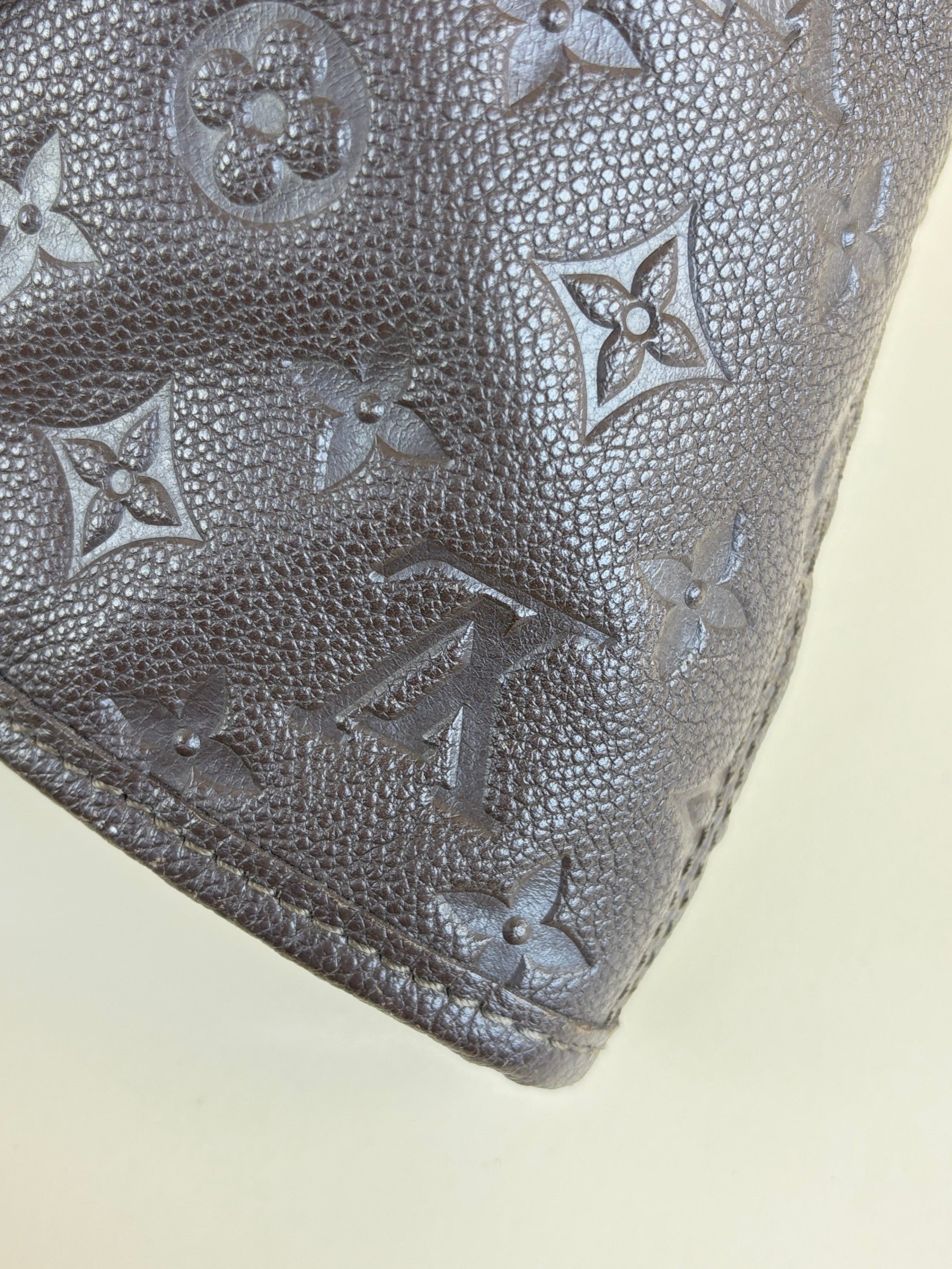 louis Vuitton choclate brown monogram empreinte leather citadine