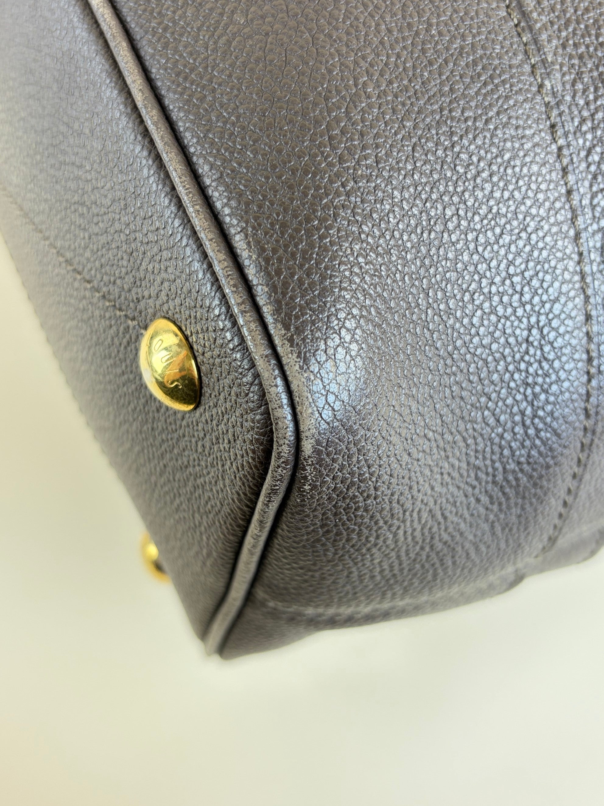 louis Vuitton choclate brown monogram empreinte leather citadine