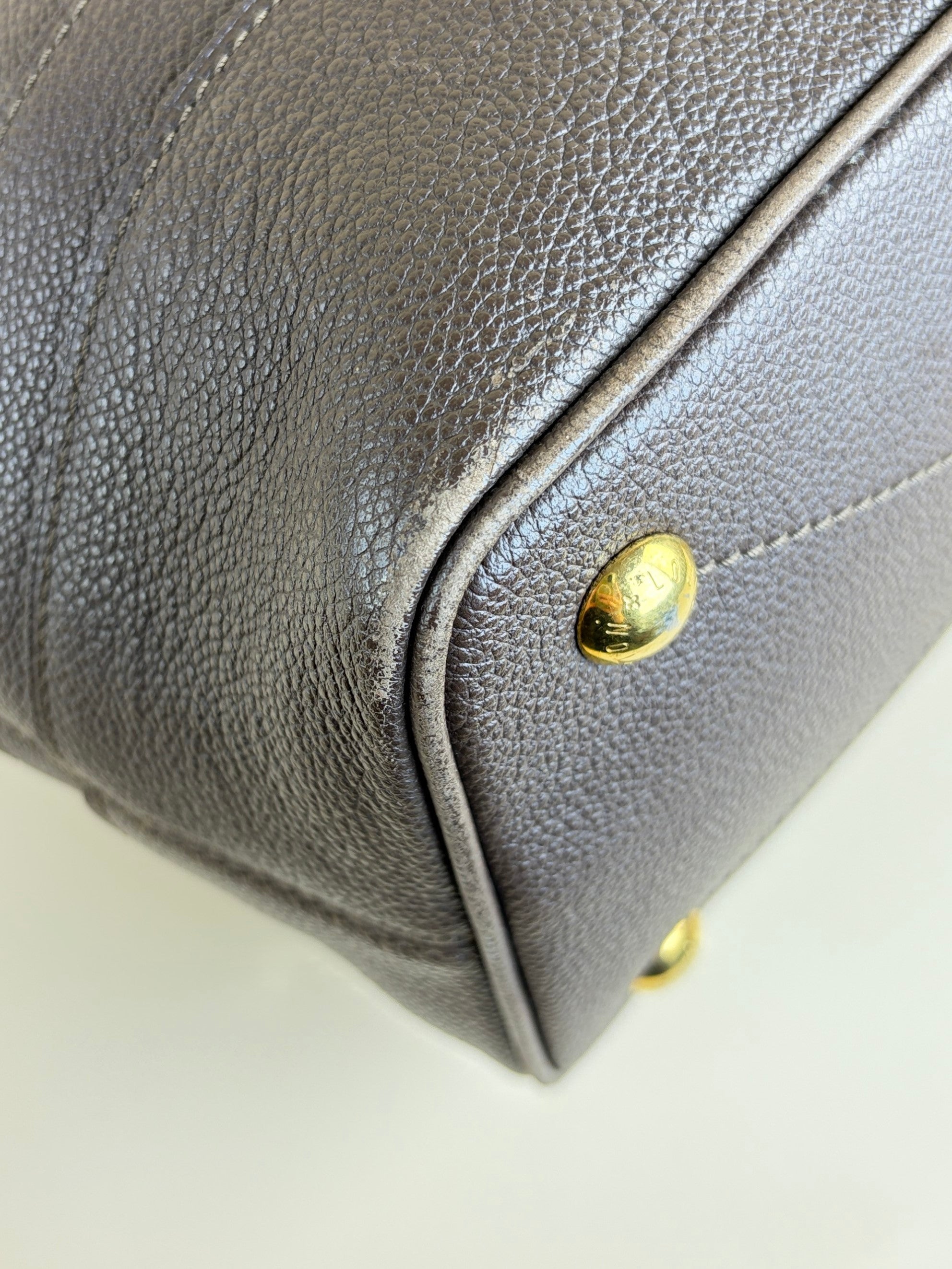 louis Vuitton choclate brown monogram empreinte leather citadine