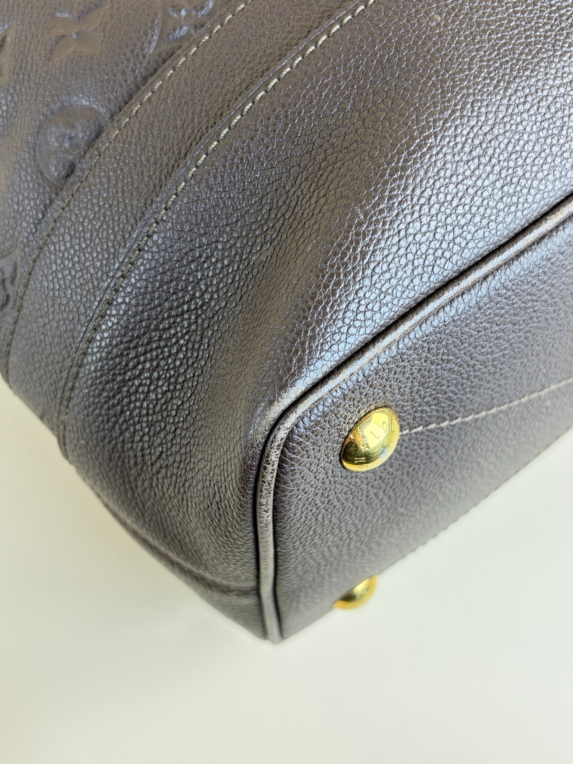 louis Vuitton choclate brown monogram empreinte leather citadine