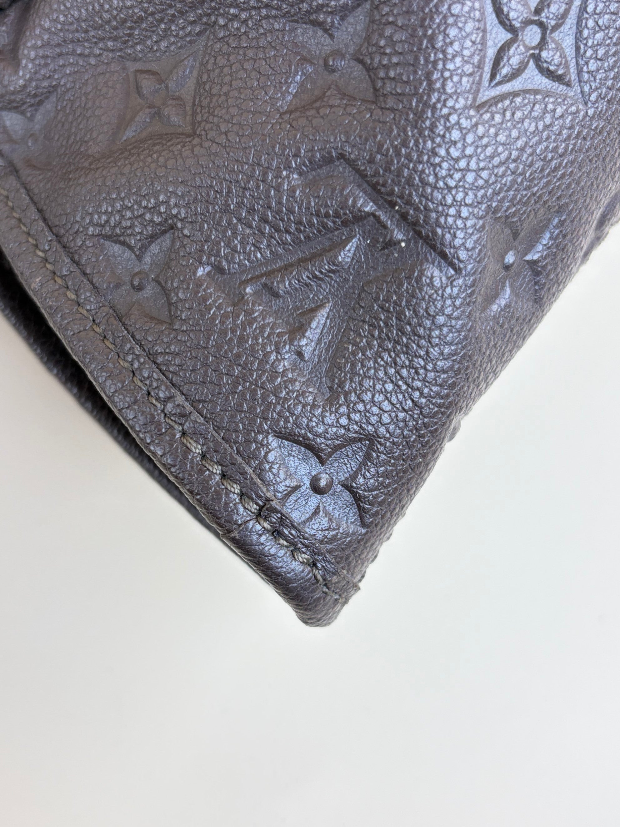 louis Vuitton choclate brown monogram empreinte leather citadine