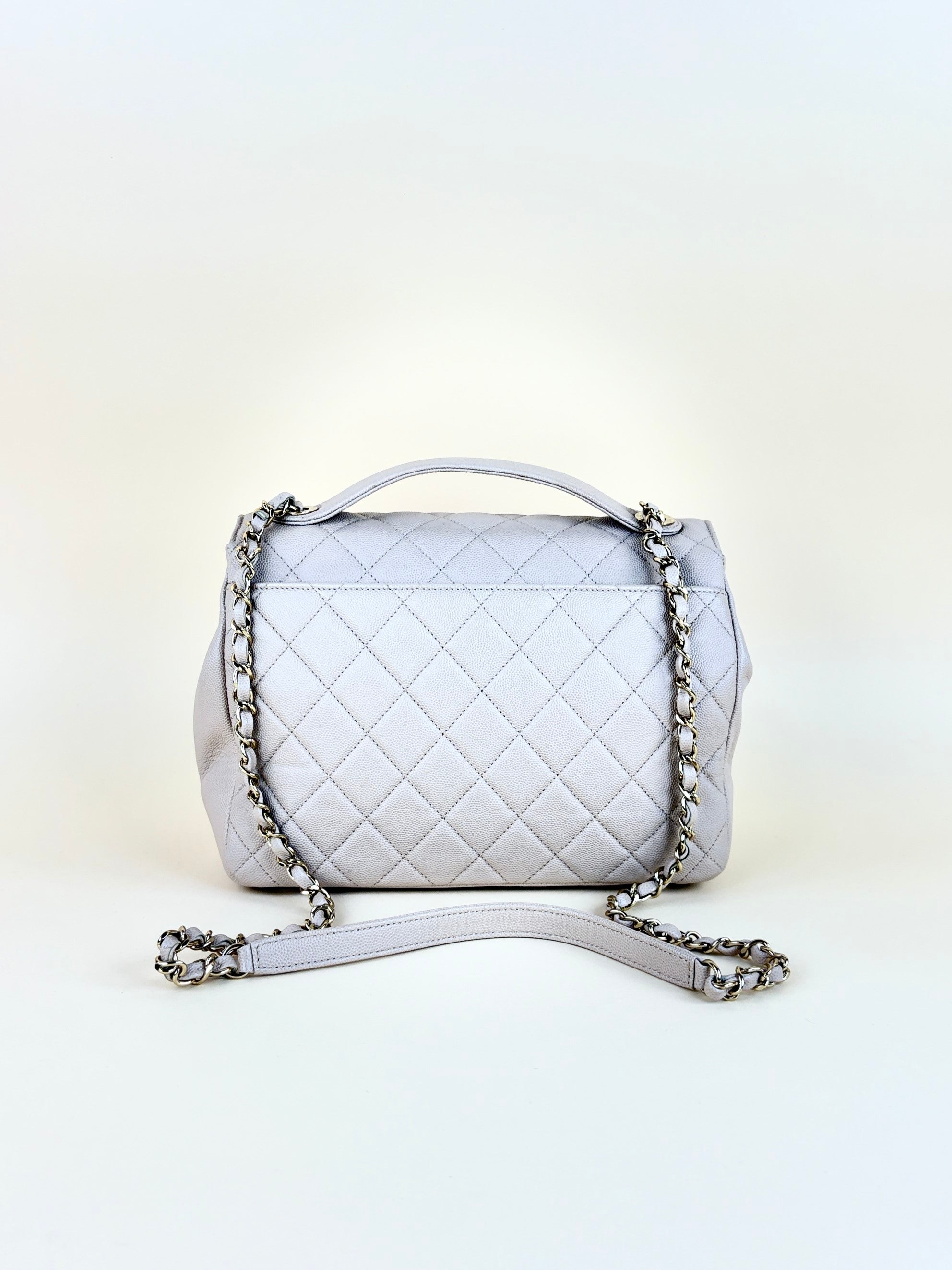 Chanel  beige business affinity large caviar leather