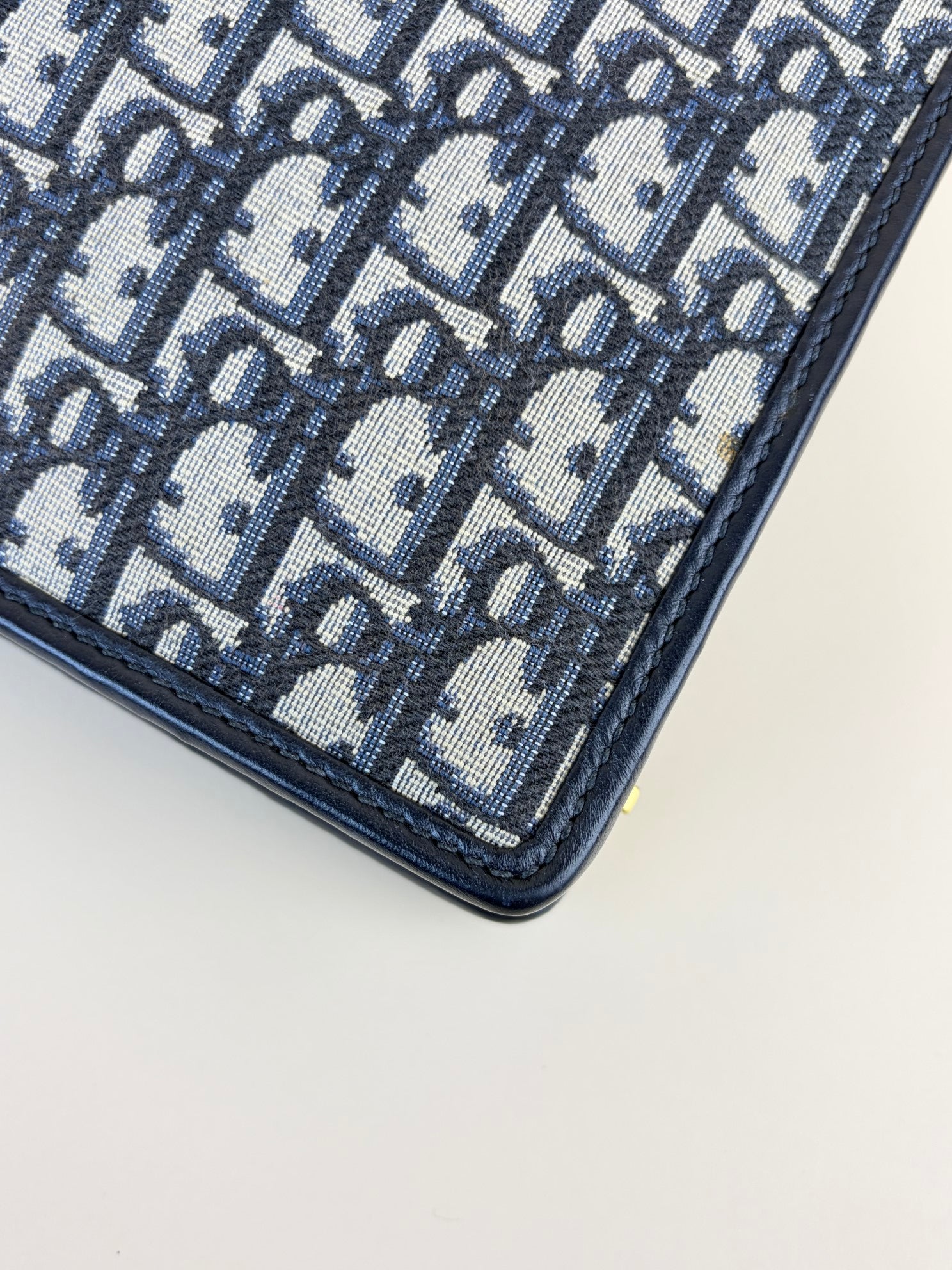 Dior blue oblique jacquard 30 Montaigne dea  pouch clutch