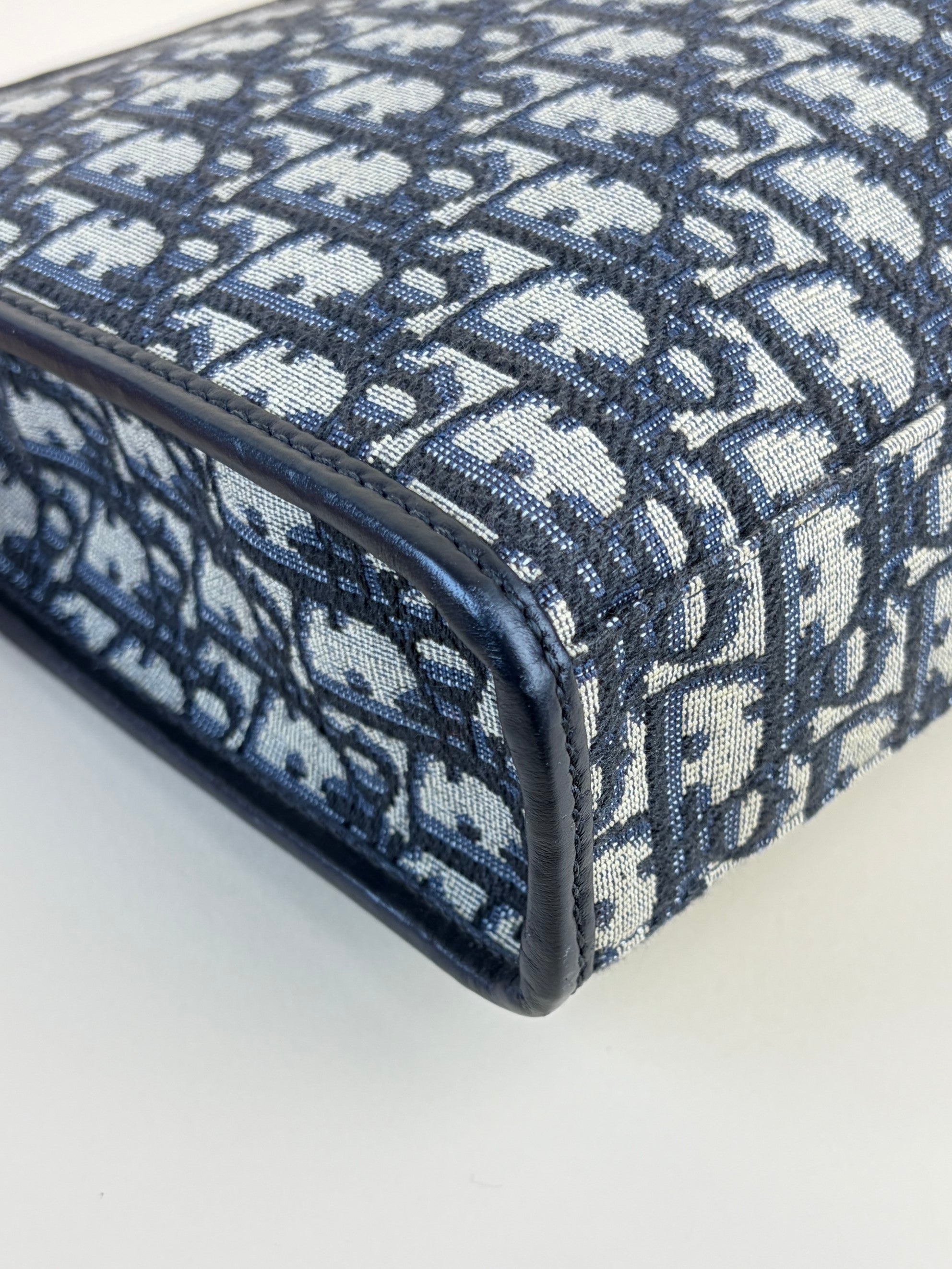 Dior blue oblique jacquard 30 Montaigne dea  pouch clutch