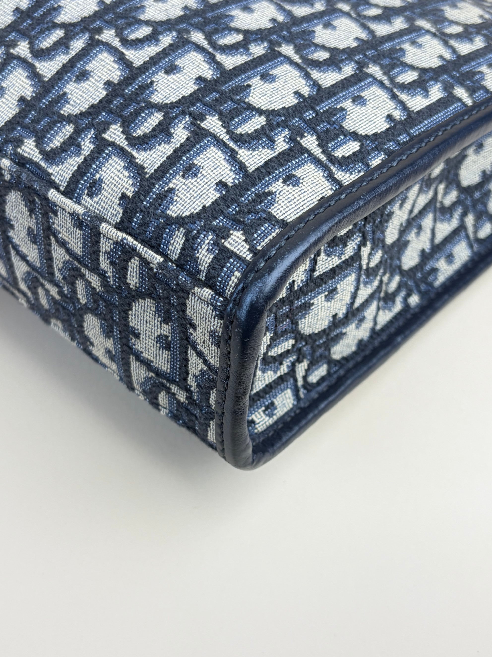Dior blue oblique jacquard 30 Montaigne dea  pouch clutch