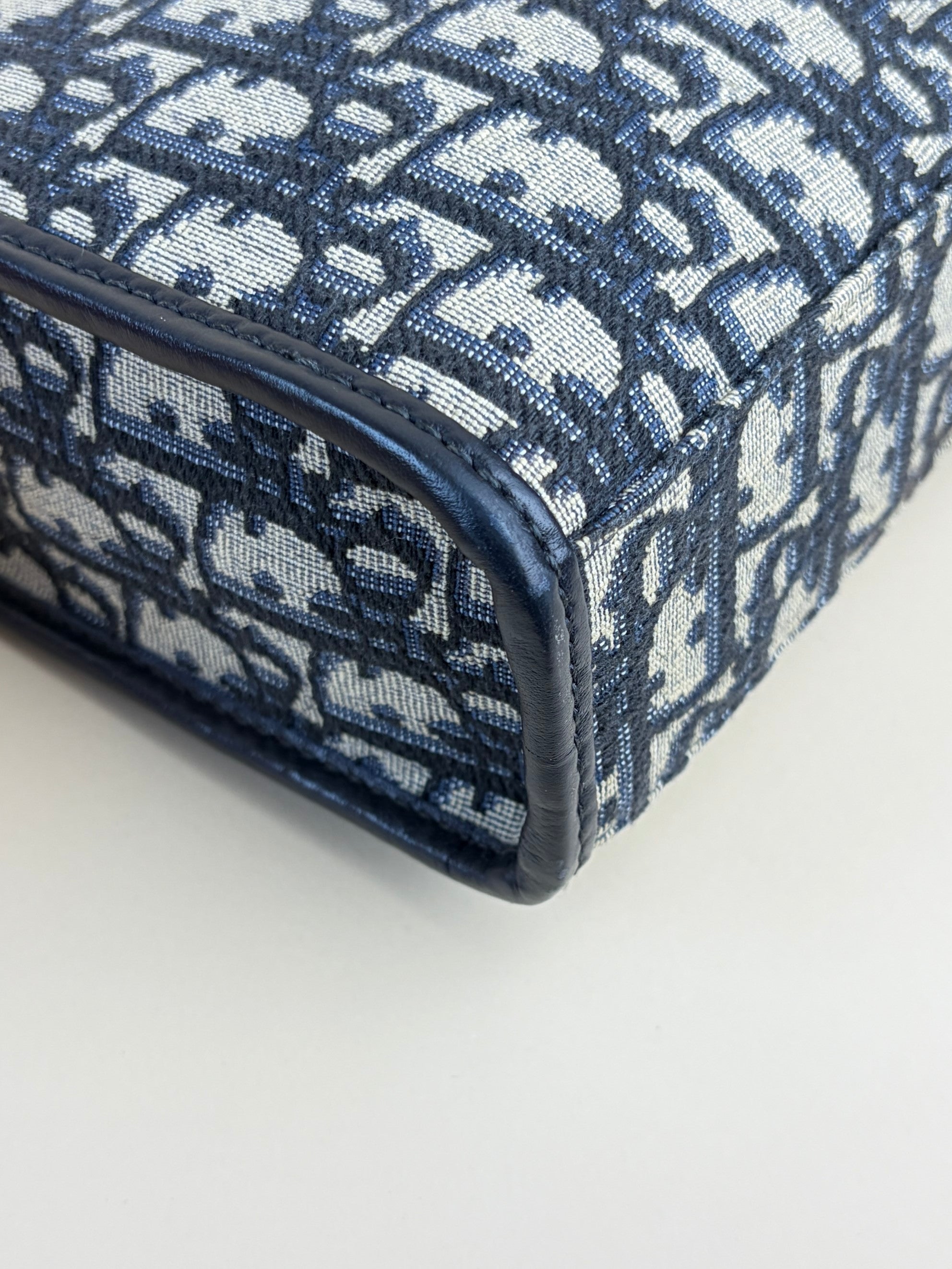 Dior blue oblique jacquard 30 Montaigne dea  pouch clutch