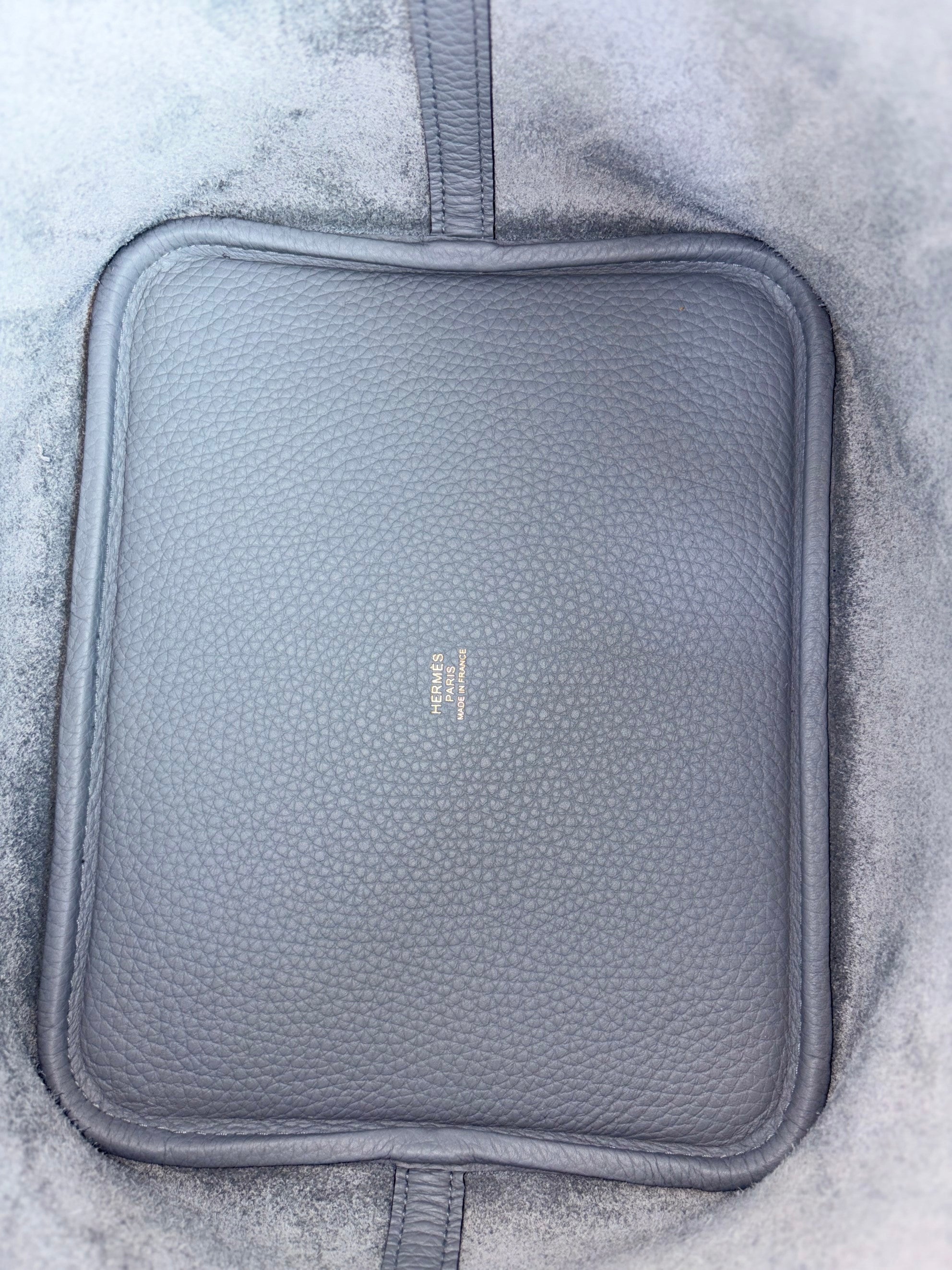 Hermes picotin 22 gris pantin clemence leather