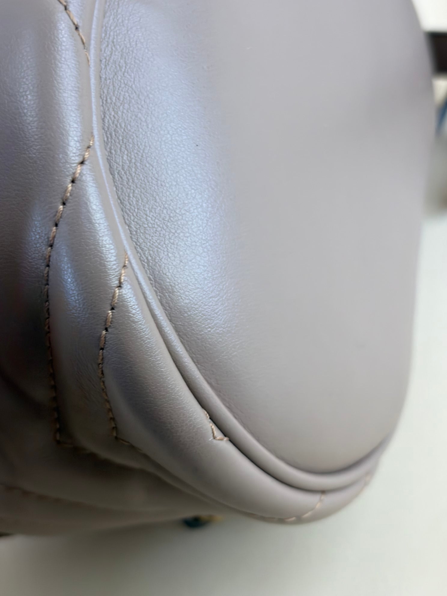GUCCI nude calfskin matelassé mini gg Marmont round backpack bag
